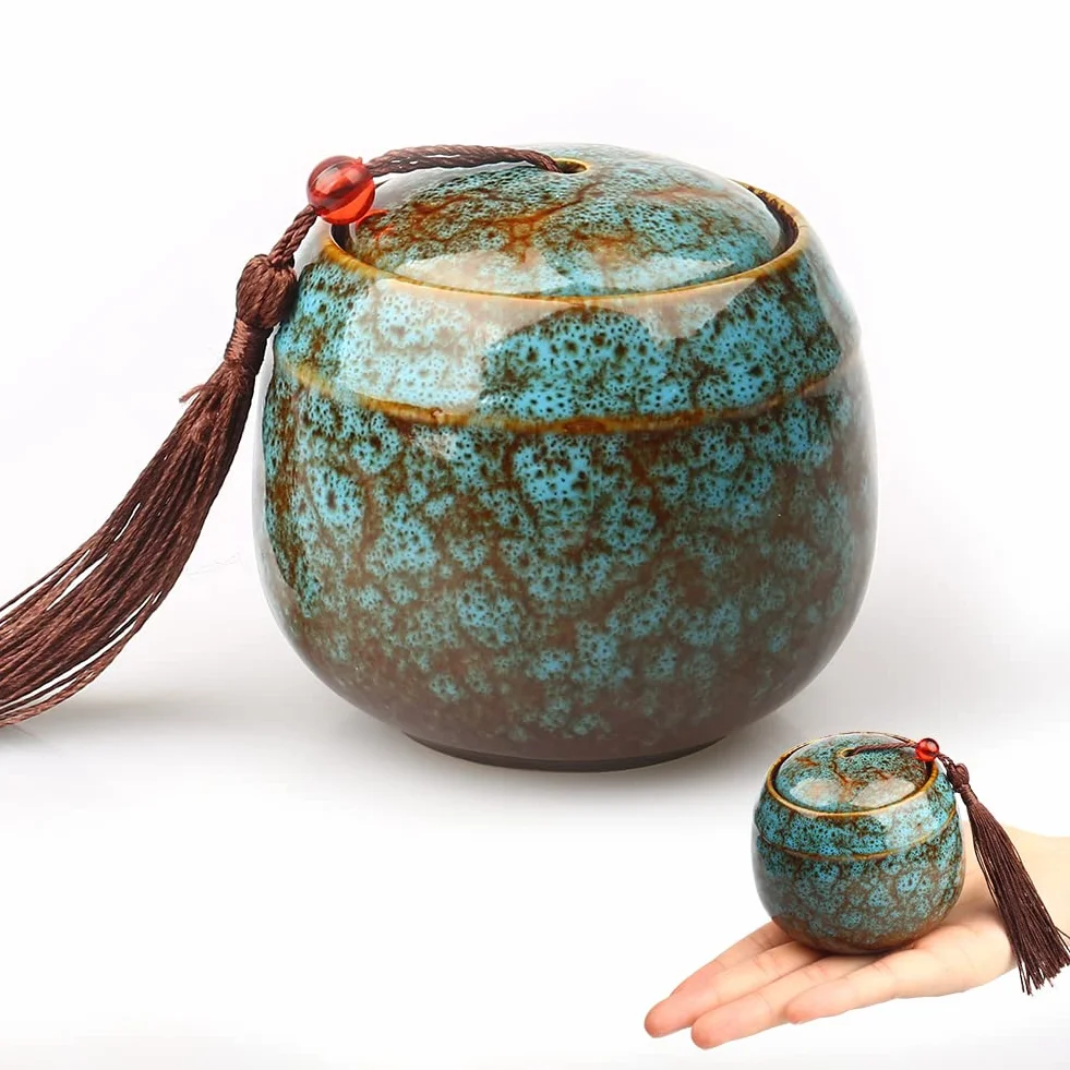 Urna Ricordo in Ceramica, Mini Urna per Ceneri Umane, Cremazione e Sepoltura per Animali Domestici, Adulti, Cani e Gatti - Ricordo Funerale