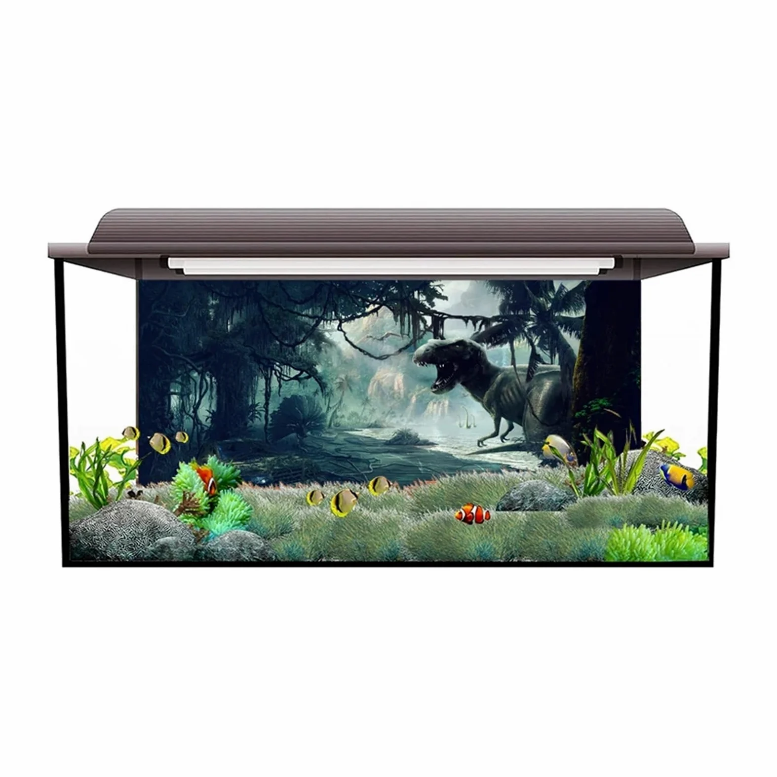 Adesivo for Sfondo Acquario, Poster con Dinosauri, Decorazione for Acquario, Carta da Parati autoadesiva(50x80cm)