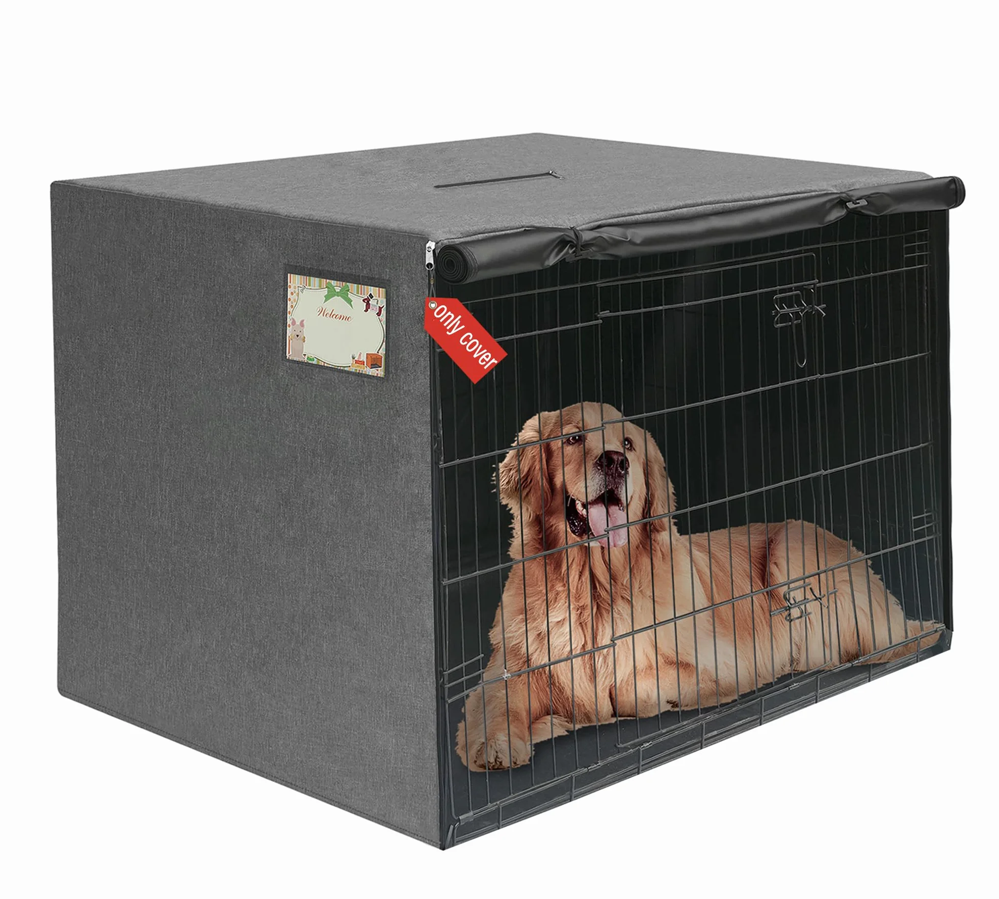 HiCaptain - Copertura per gabbie per cani, copertura per box per cani, antivento, per interni ed esterni (solo copertura, 63,5 * 48,3 * 50,8 cm (L*P*A))