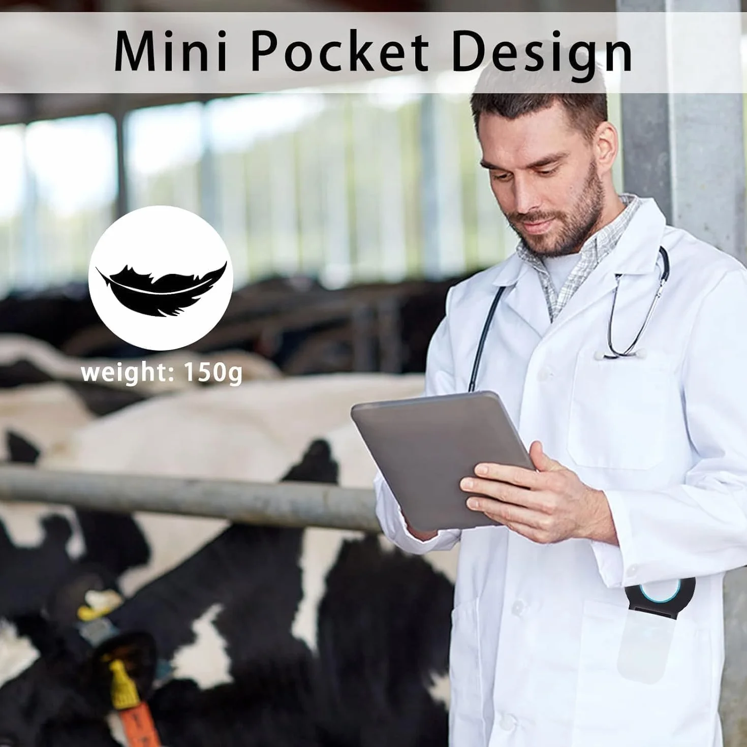 Lettore di microchip per animali domestici, con display OLED, 128 pezzi, per il monitoraggio degli animali, per ISO 11784/11785, FDX-B e ID64-RFID