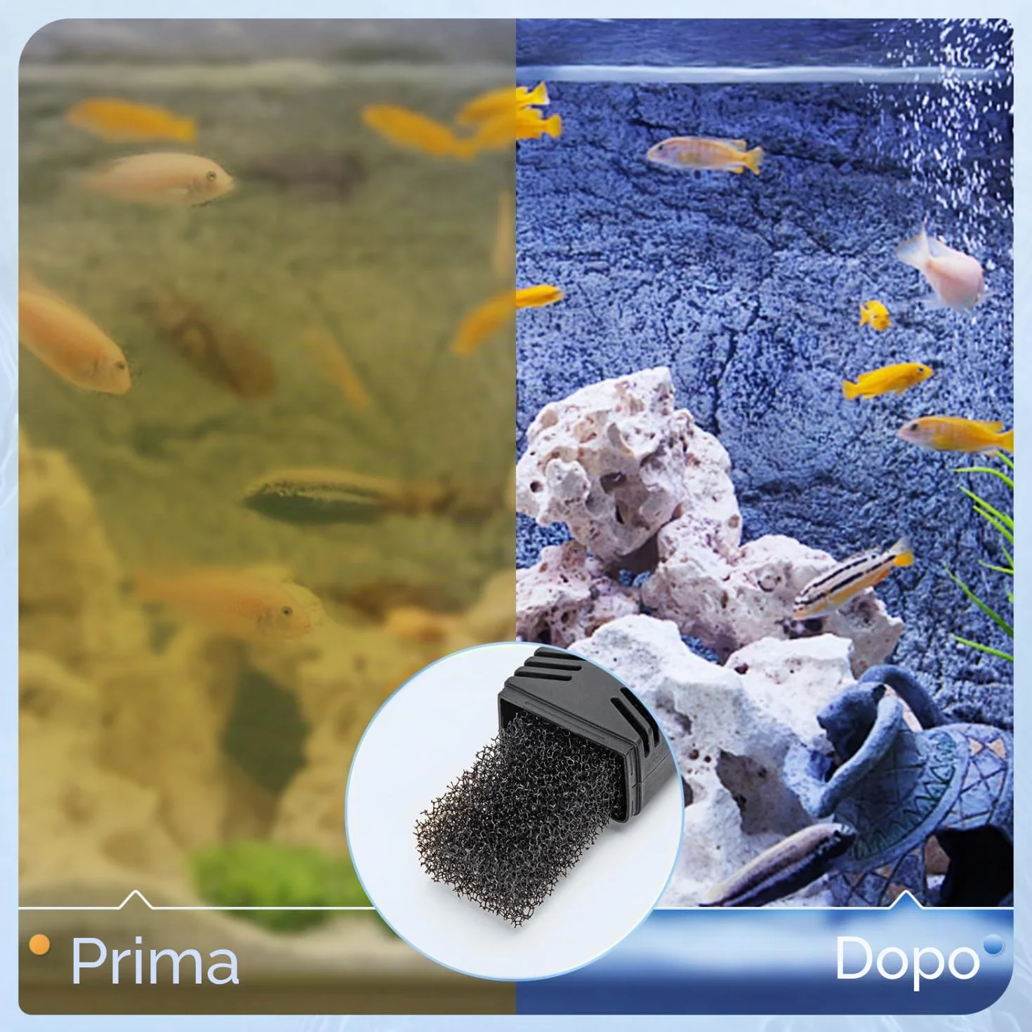 Nobleza Filtro Interno per Acquario 5W 230L/H Silenzioso Potente 20-50 Litri