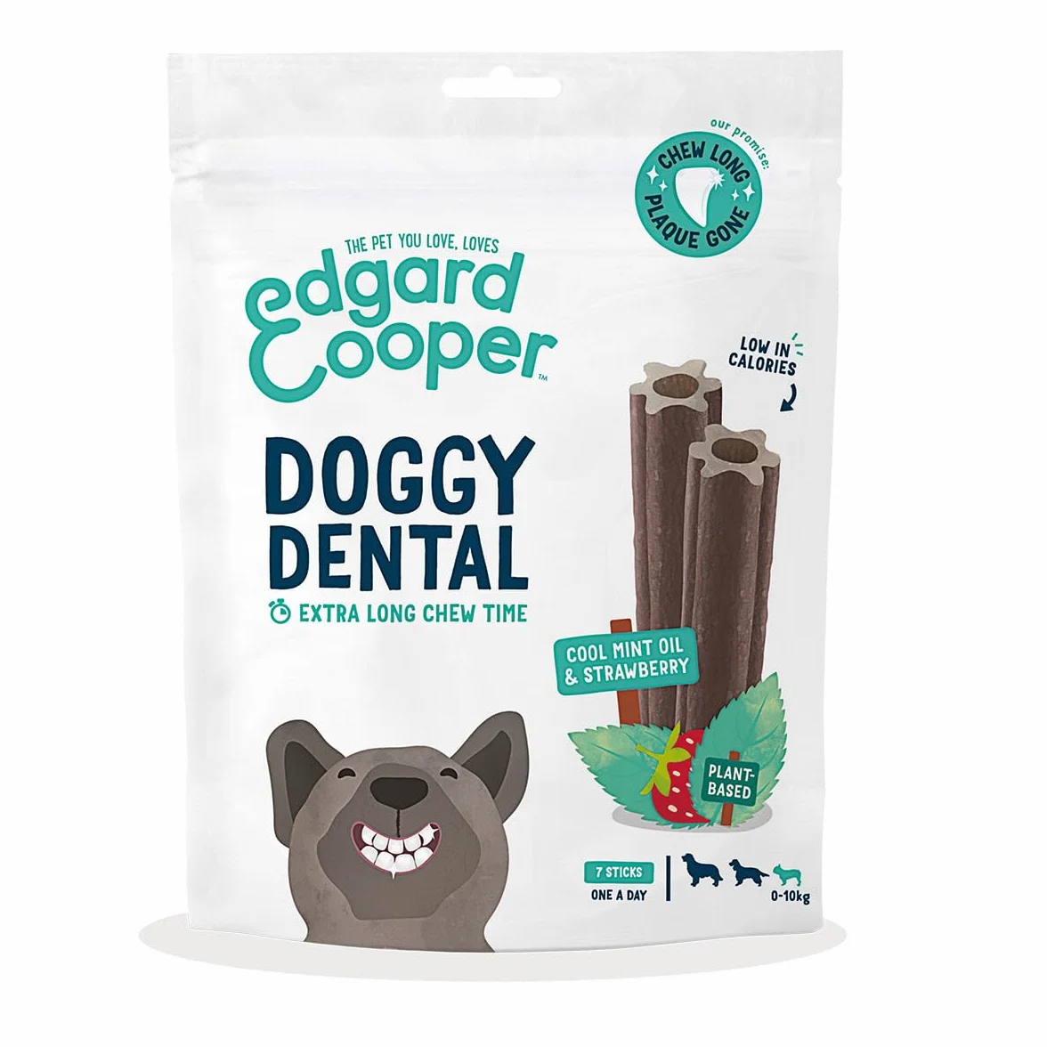 Edgard & Cooper - Igiene Dentale Piccoli Cani - 7 Barrette Menta/Fragola 105g