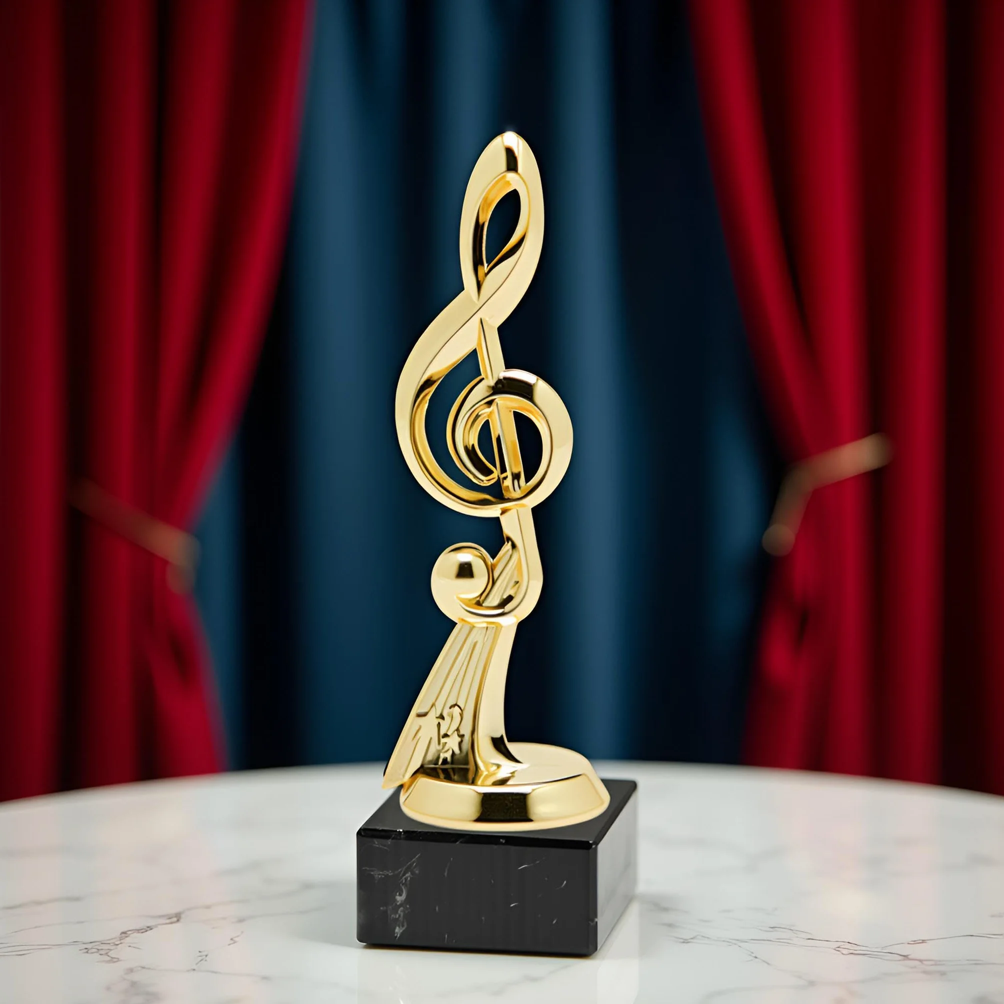Trofeo Nota Musica in ABS – Premio Musica Elegante per Eventi, Concorsi, Scuole, Bande e Cantanti – Coppa Musicale con Base Personalizzabile – Idea Regalo Musicisti (Altezza 19cm)