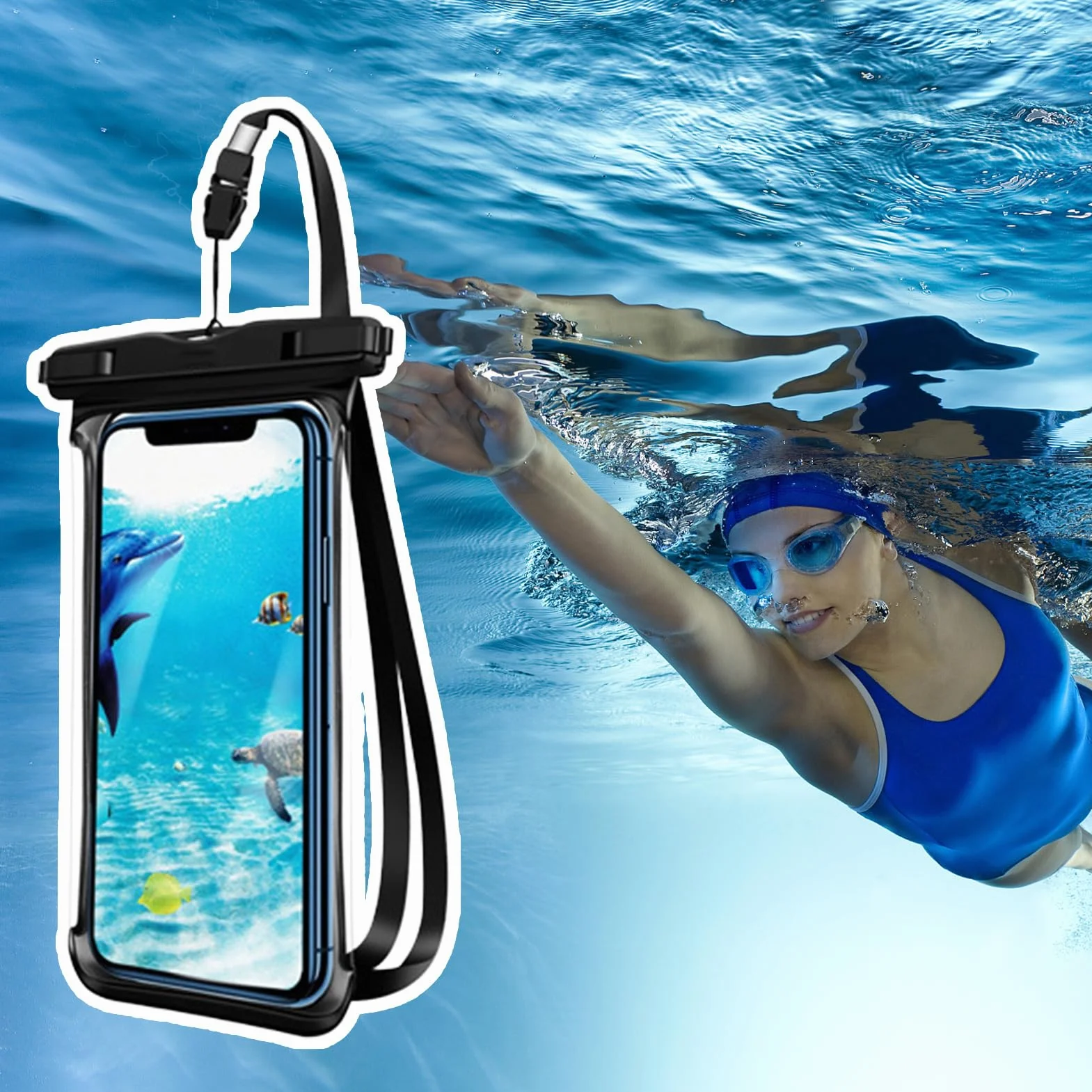 Generico Waterproof Phone Case with Lanyard, Clear Floating Pouch, Touchscreen Compatible, Outdoor