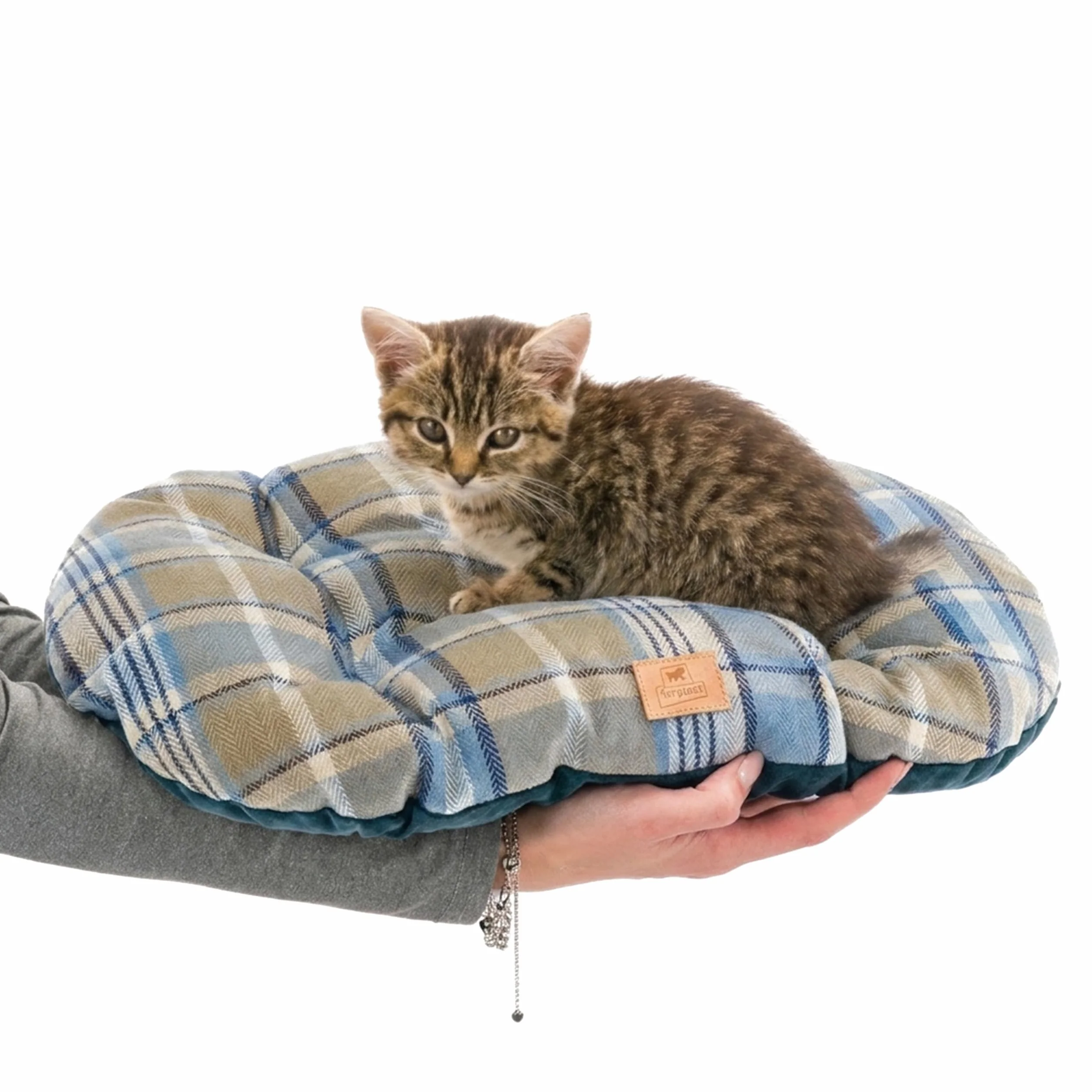 Ferplast Cuscino imbottito per cani e gatti SCOTT 45/2, Double-face, Scozzese, Soffice velluto, Lavabile, Blu