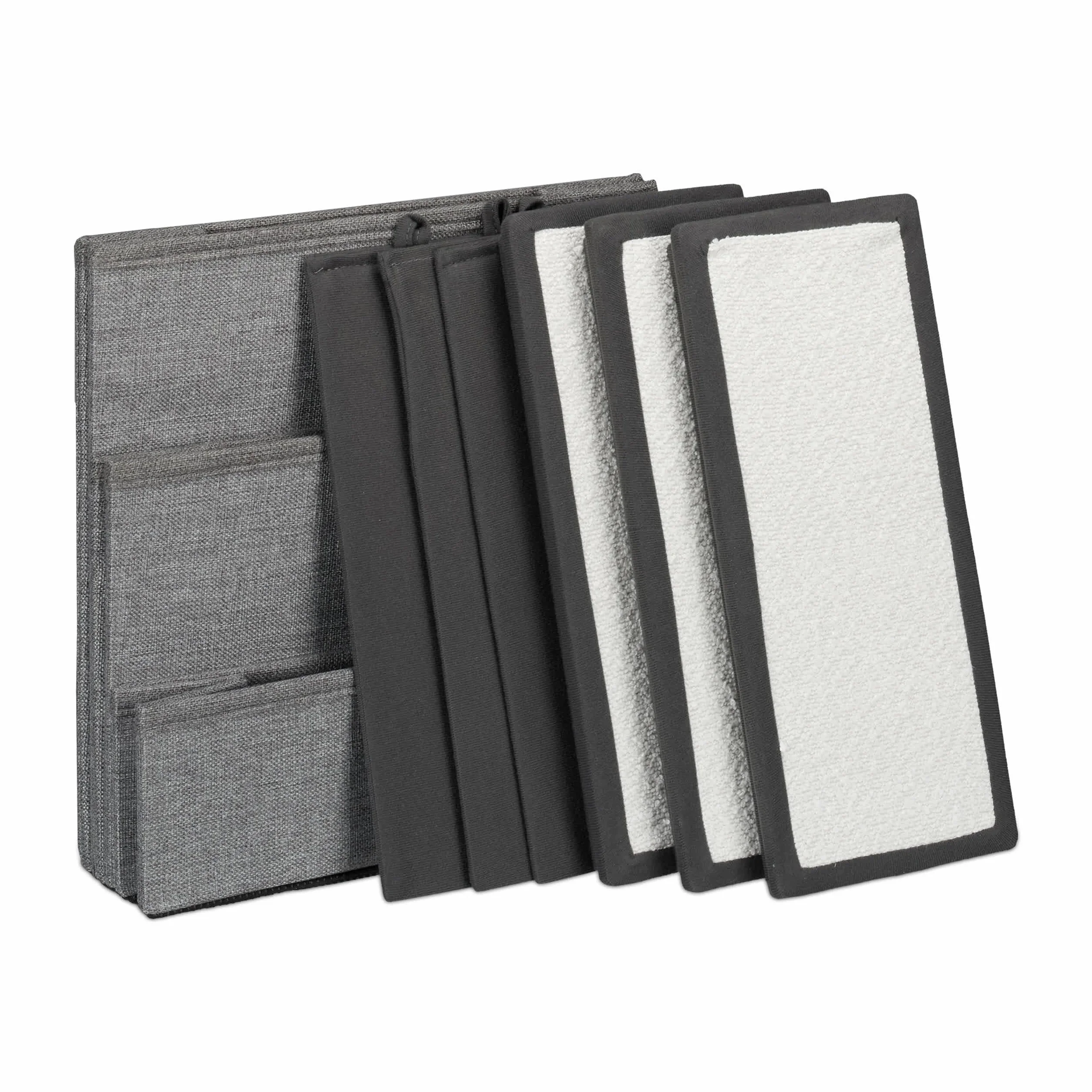 Relaxdays Scaletta a 3 Gradini per Cani e Gatti Pieghevole 39x40x49 cm Grigio Bianco