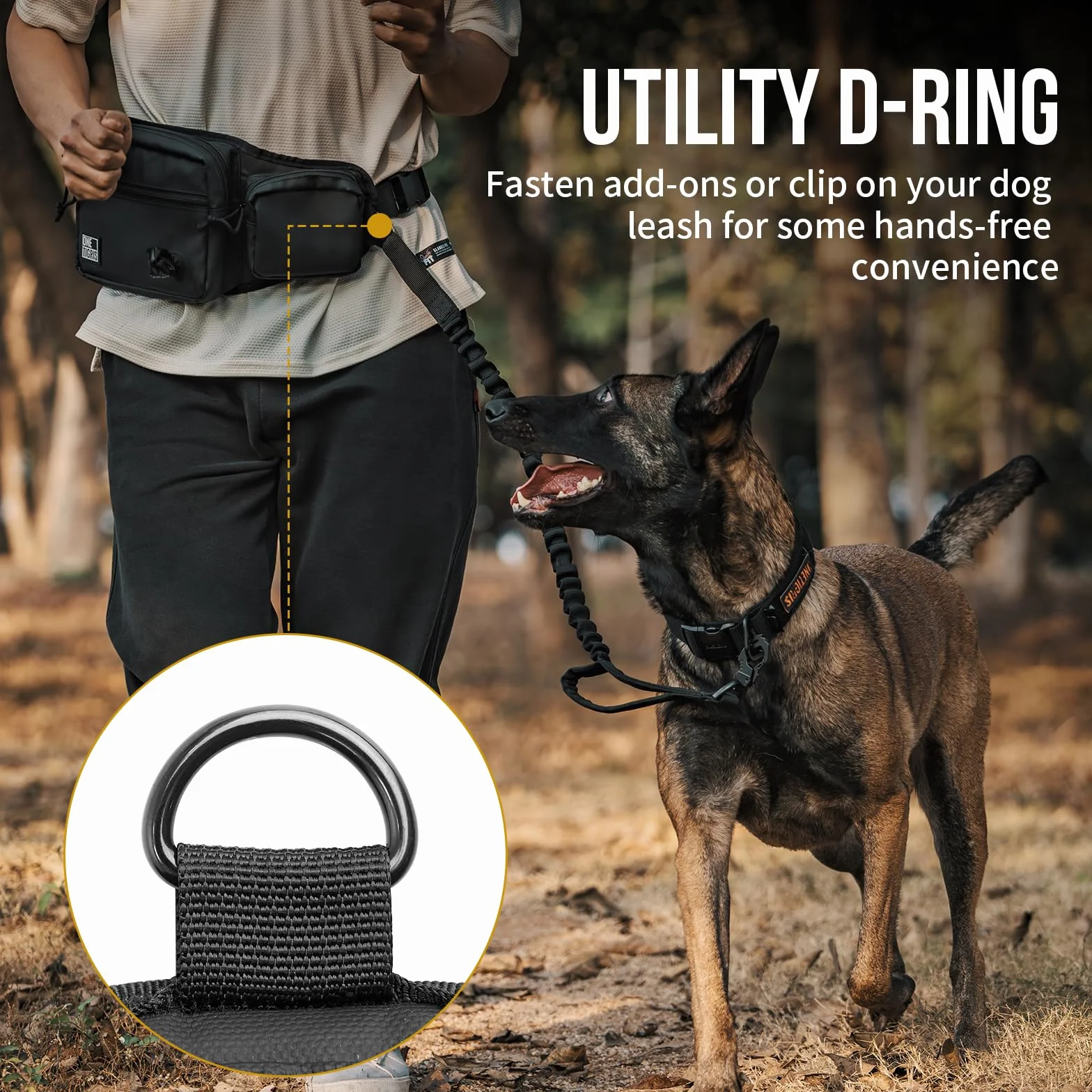 OneTigris Borsa Porta-Premi per Cani Impermeabile con Chiusura Magnetica, Porta Snack Addestramento Rimovibile con Dispenser Sacchetti Igienici, Alta capacità SnackKeeper Multifunzione, Nero