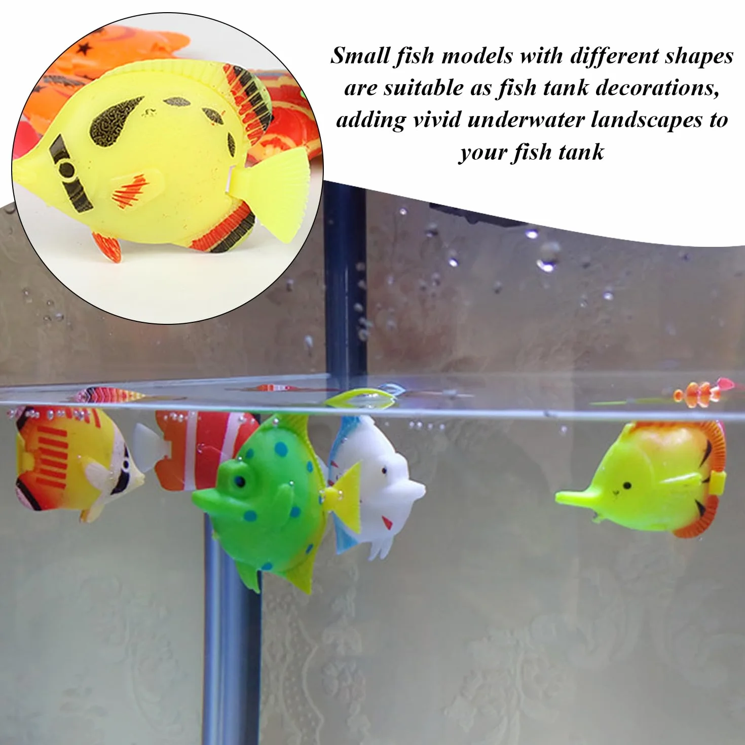 20 Pezzi di Plastica Piccoli Pesci, Modelli di Pesce Simulati, Forniture Paesaggistiche del Serbatoio di Pesce, Decorazioni per Le Vasca per I Pesci E Giocattoli per Bambini.