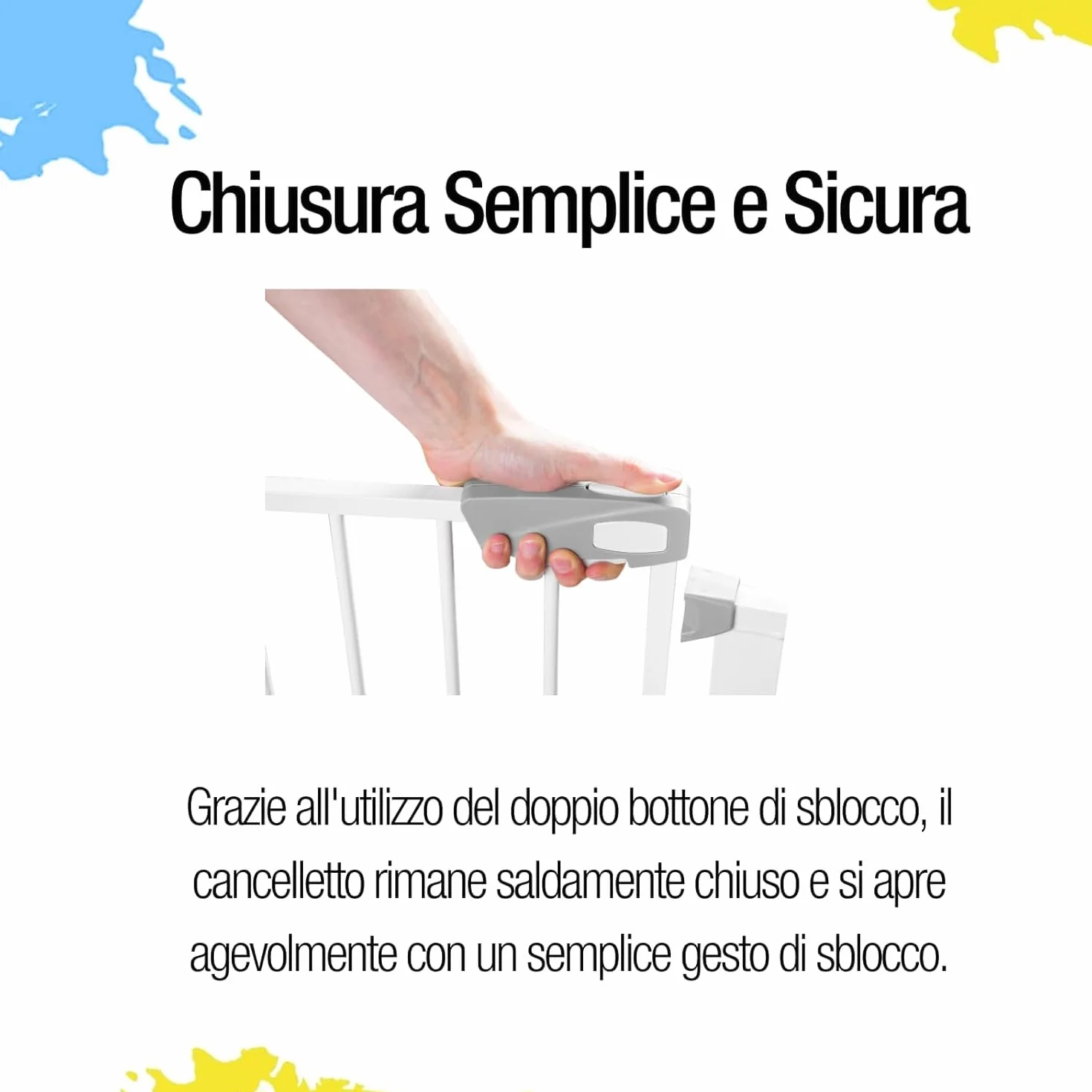 Cancelletto di Sicurezza a Pressione per Cani e Gatti Metallo Bianco 76cm 75-84cm