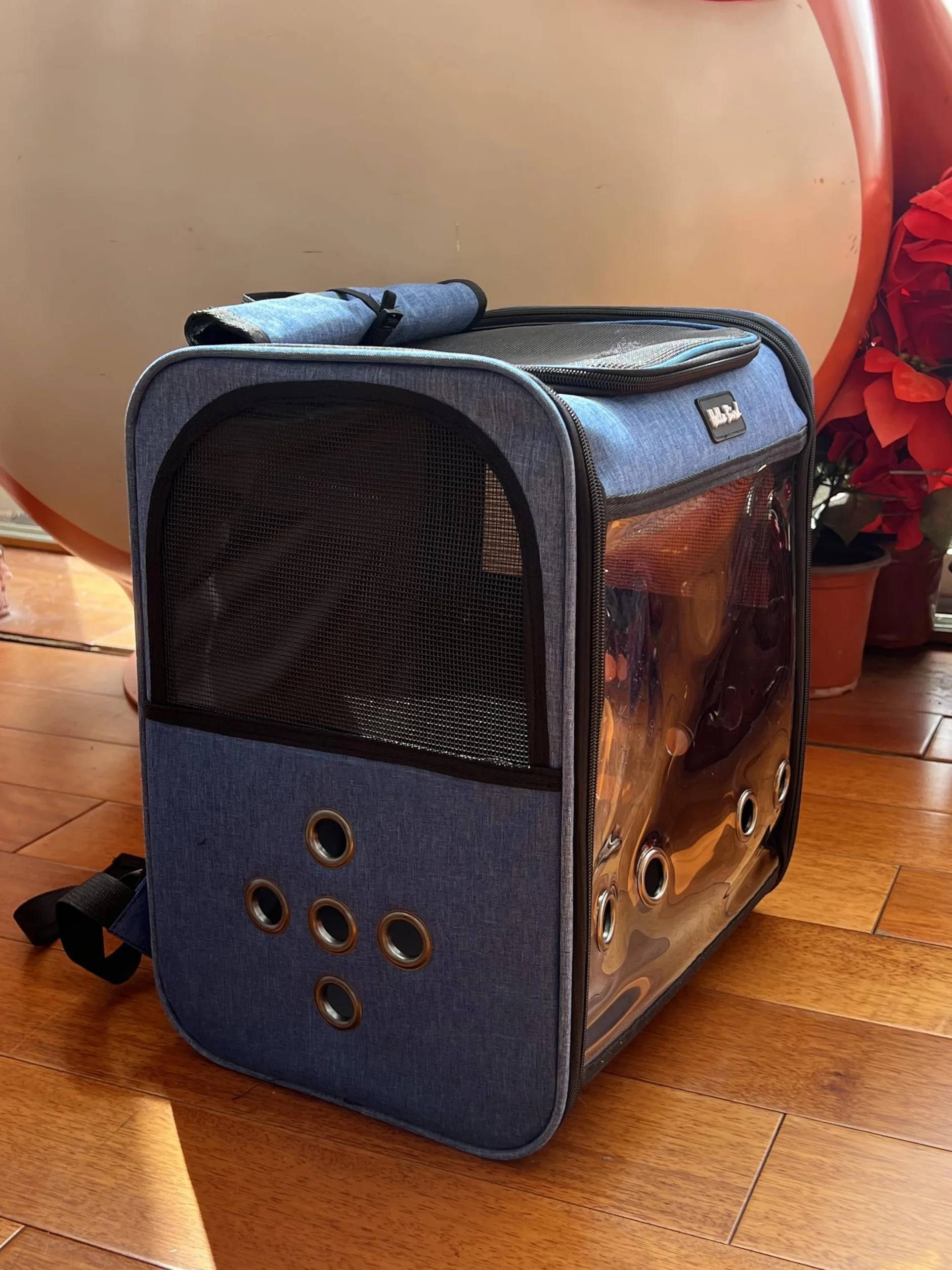 SOLAPOLLO Budgerigar - Zaino traspirante e impermeabile per pappagalli, leggero e portatile, con ampia visuale e ombreggiatura per escursioni (blu)