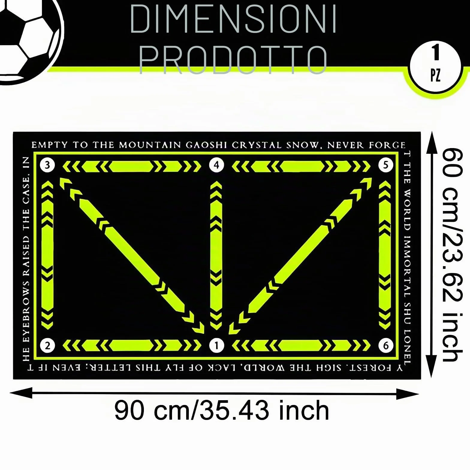 Tappetino Da Allenamento per Calcetto,60 X 90 Cm Tappetino Da Calcio,Blu Antiscivolo per Allenamento,Allenamento Calcio per Bambini/Adulti,Silenzioso,Regali per Gli Appassionati E Bambino Di Calcio
