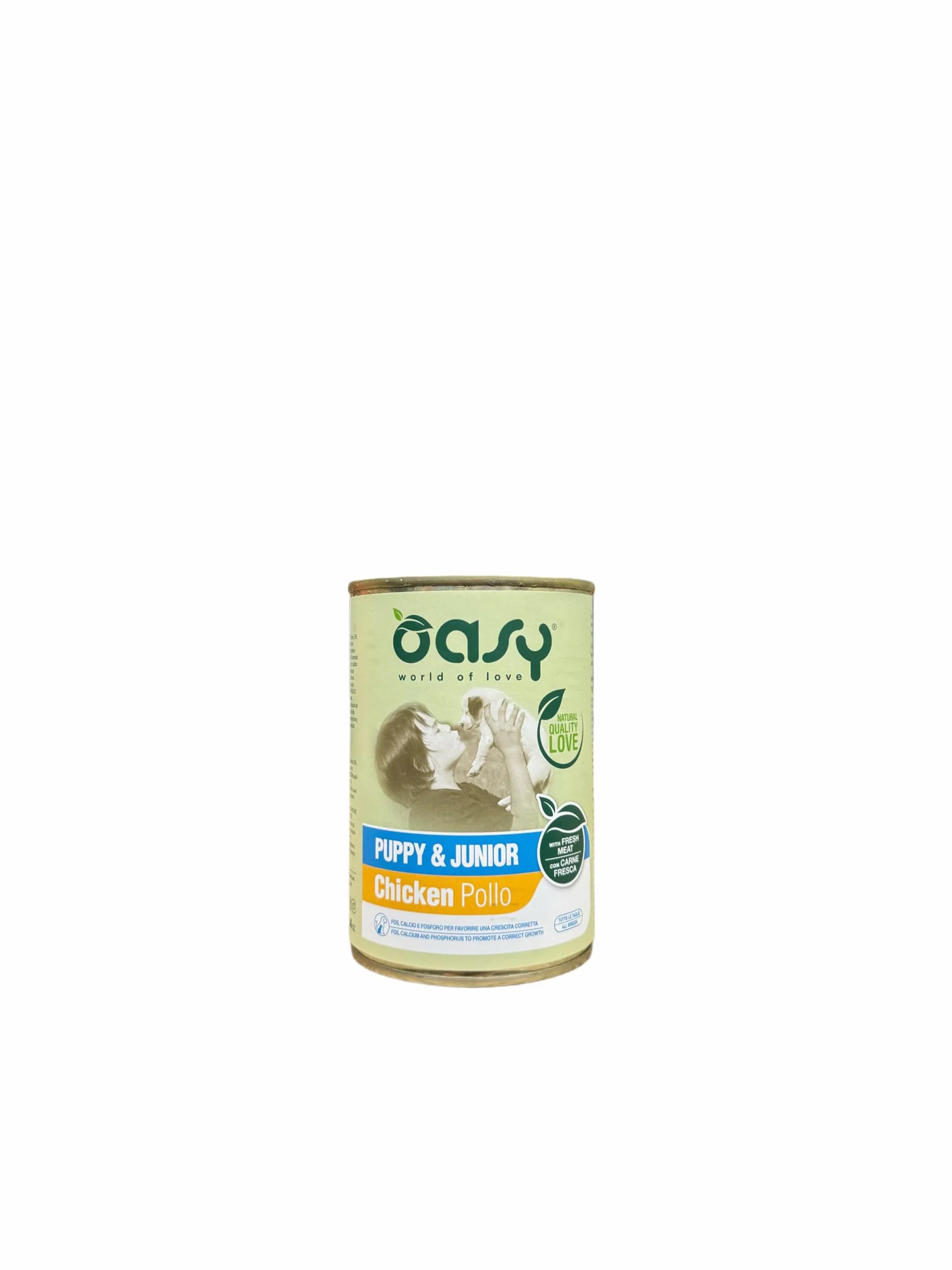 Oasy cane patè PUPPY gusto POLLO per cuccioli | 6 lattine da 400 grammi l'una.