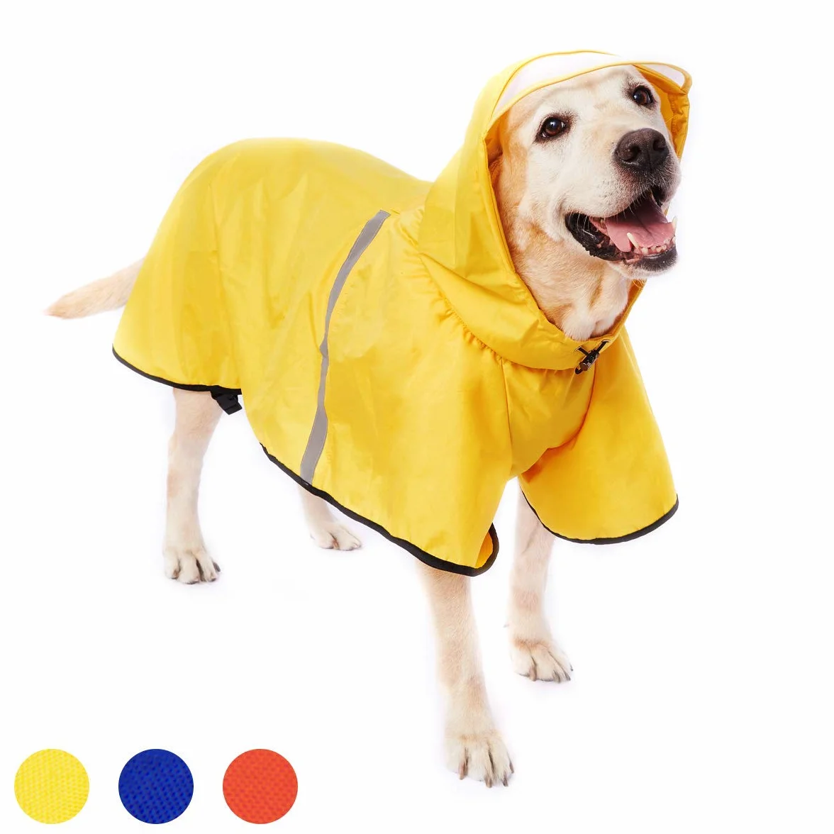 Impermeabile Cane Cappuccio con Foro per Guinzaglio Imbracatura Ultraleggero Cappotto per Cani Impermeabile con Traspirante Brim Cappuccio per Cani Poncho per Cani di Taglia Media Grande Giallo 6XL