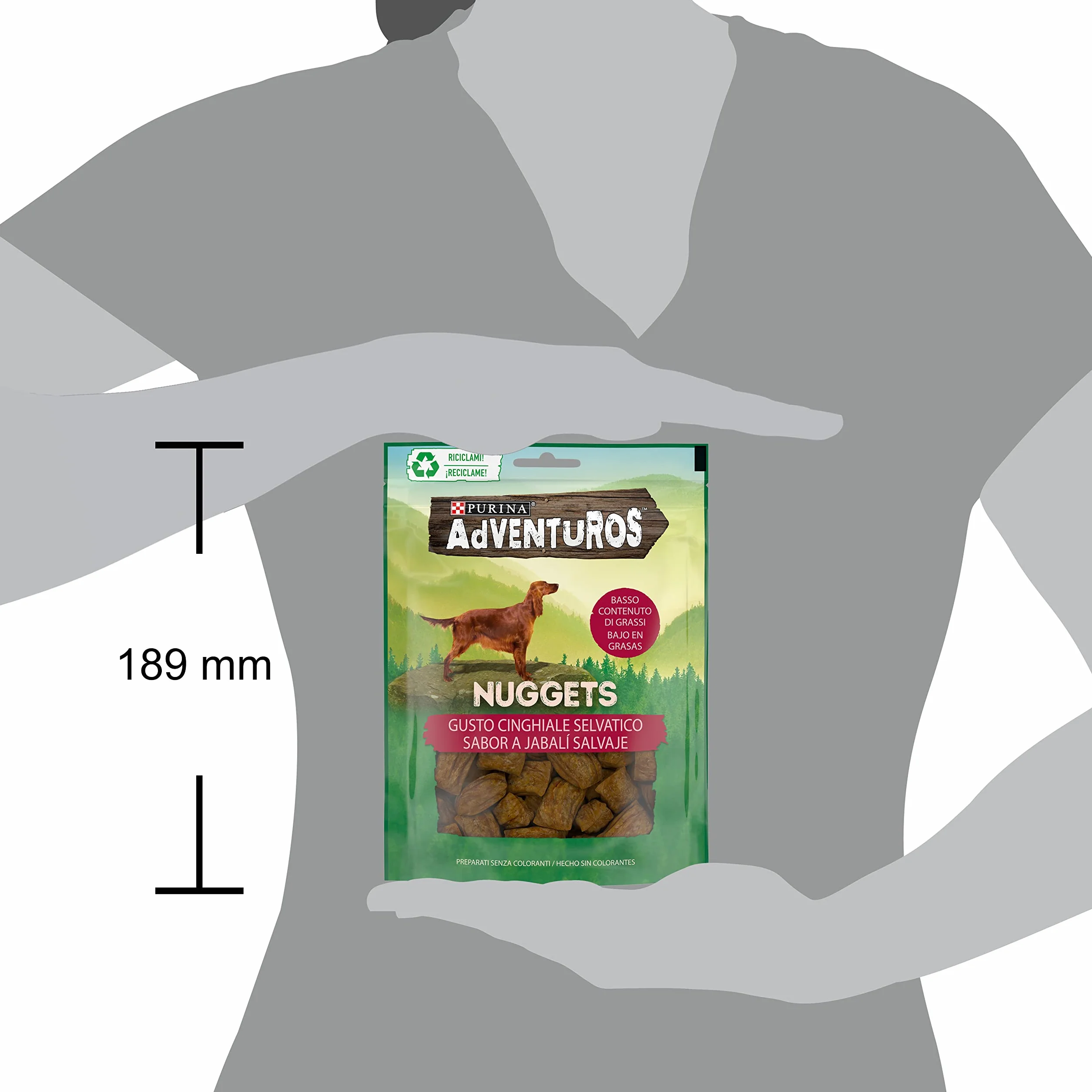 Purina Adventuros Snack Cane Nuggets al Gusto Cinghiale - 6 Buste da 90 g Ciascuna