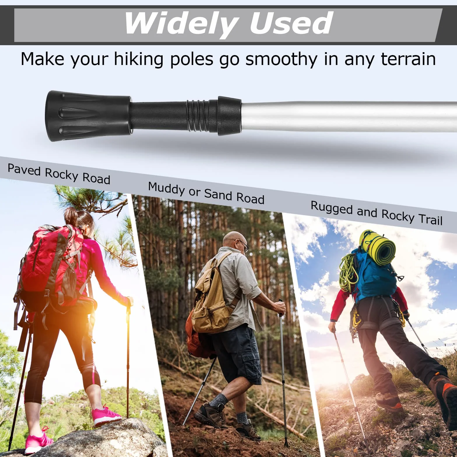 Traki Gommini Racchette Trekking Tappi Bastoncini Nordic Walking Pads Ricambi 6/12 pezzi
