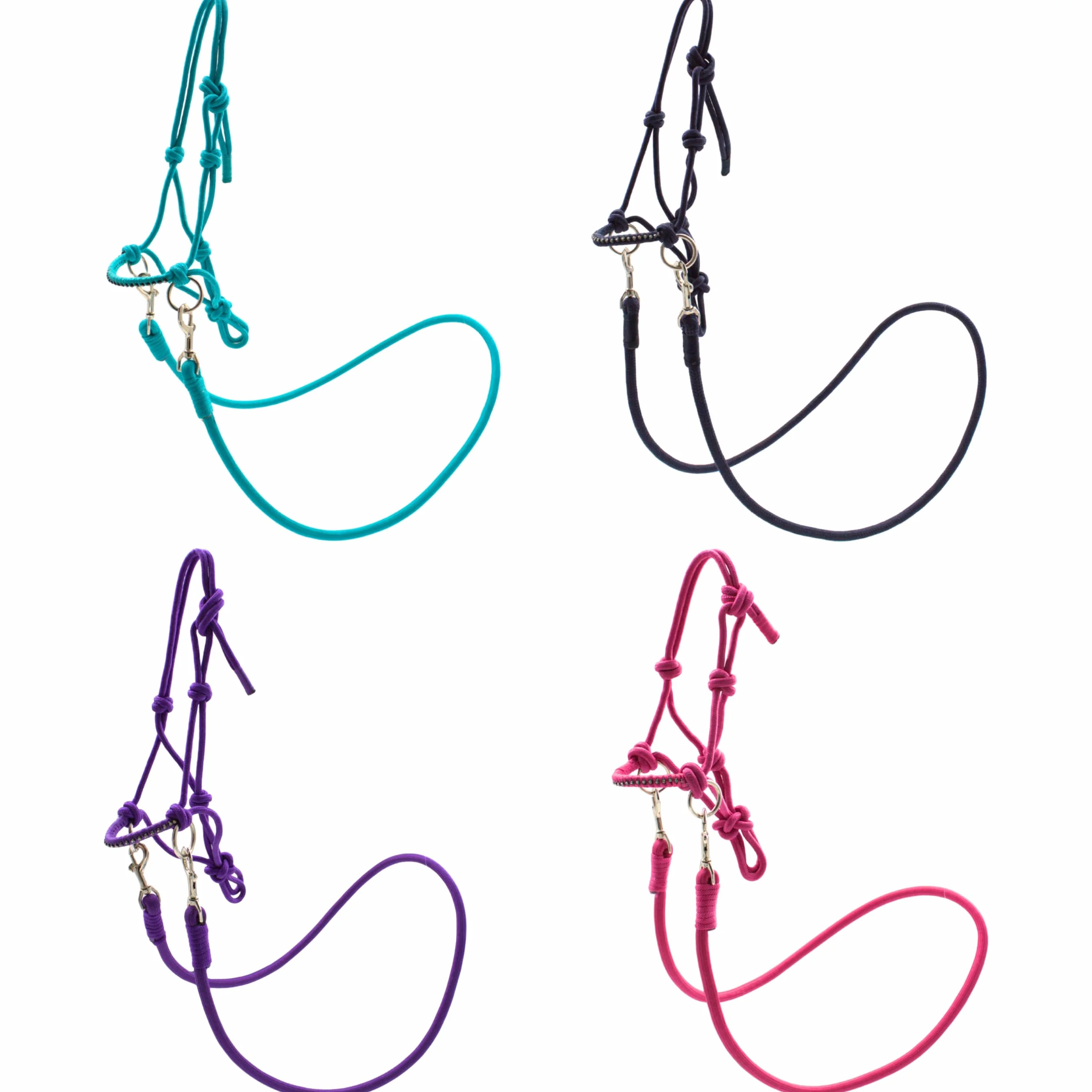 PFIFF Hobby Horse 103130 - Set di Cavezza Little Mustang, Cavezza con redini, Set di Cavezza Regolabile con Pietre Glitterate, Colore: Turchese