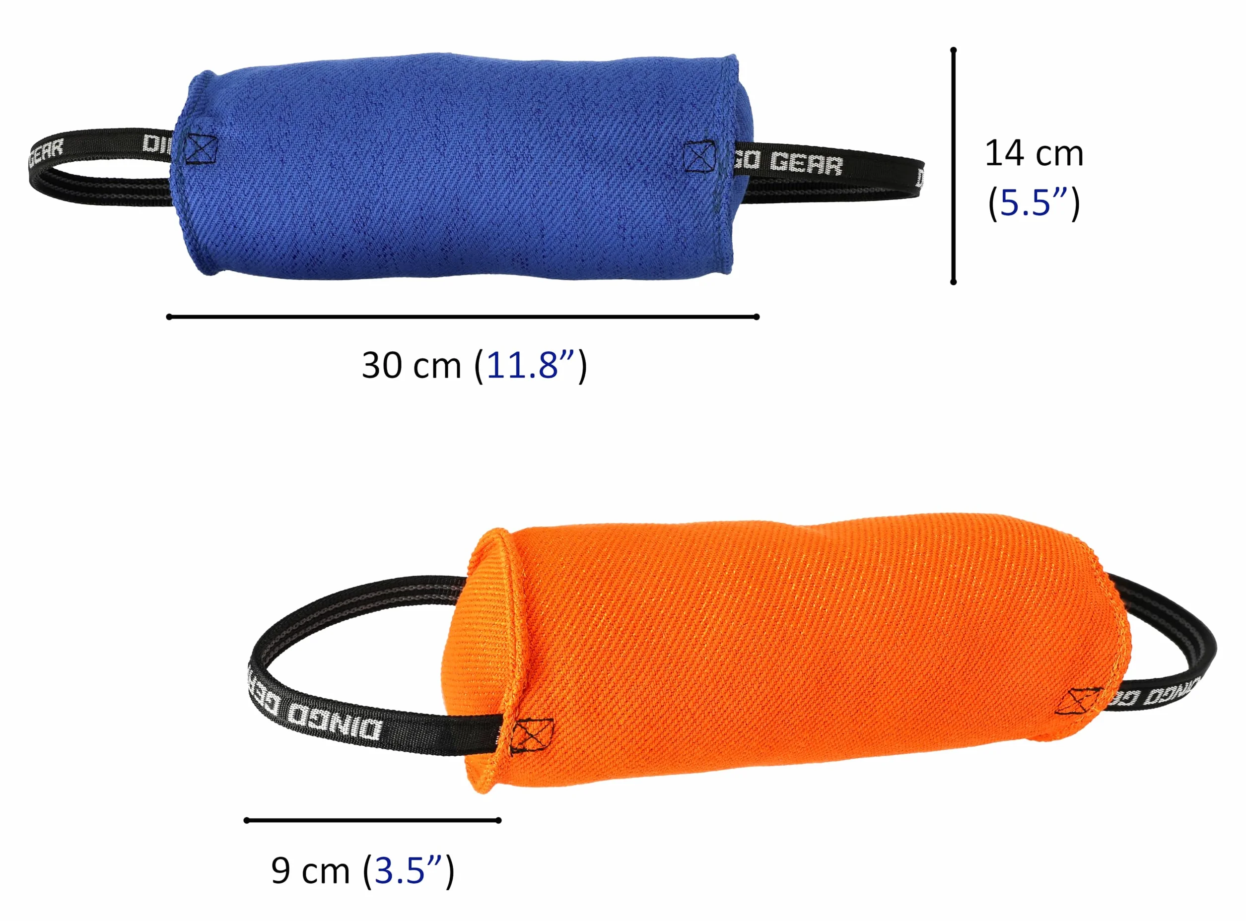 DINGO GEAR Berta Tug Toy a forma di caramella per addestramento al morso, IGP, Fetch, Prey Drive, obbedienza, sport per cani, rimorchiatore in materiale francese con 2 manici, blu (S00097)