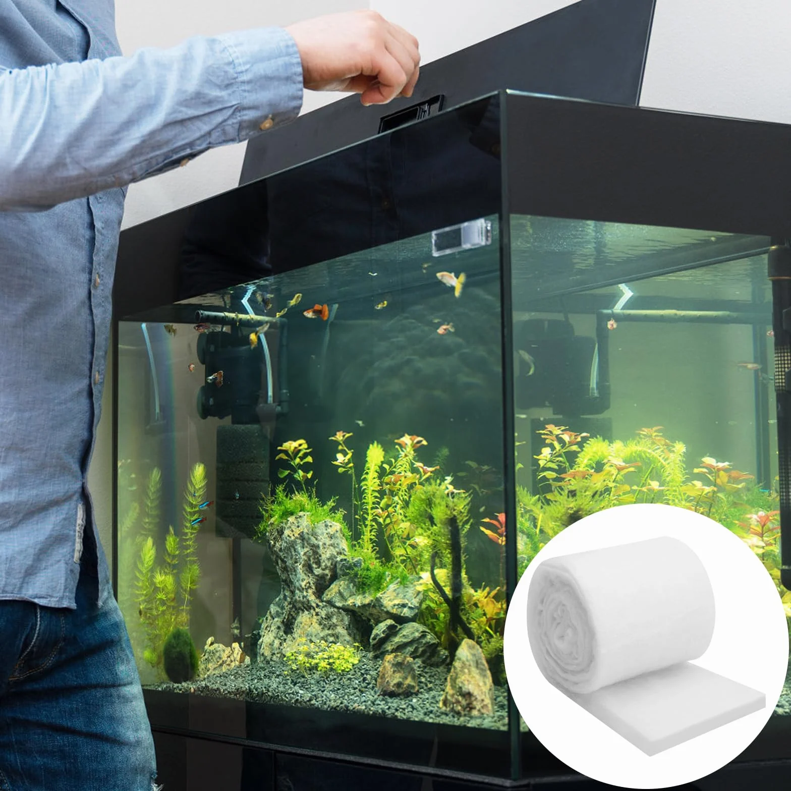 2 M Spugna filtrante per Acquario Tampone Filtro Spugna Tamponi Filtranti per Acquario Addensata Schiuma Filtrante Filtro Spugna Schiuma Acquario Filtro Spugna