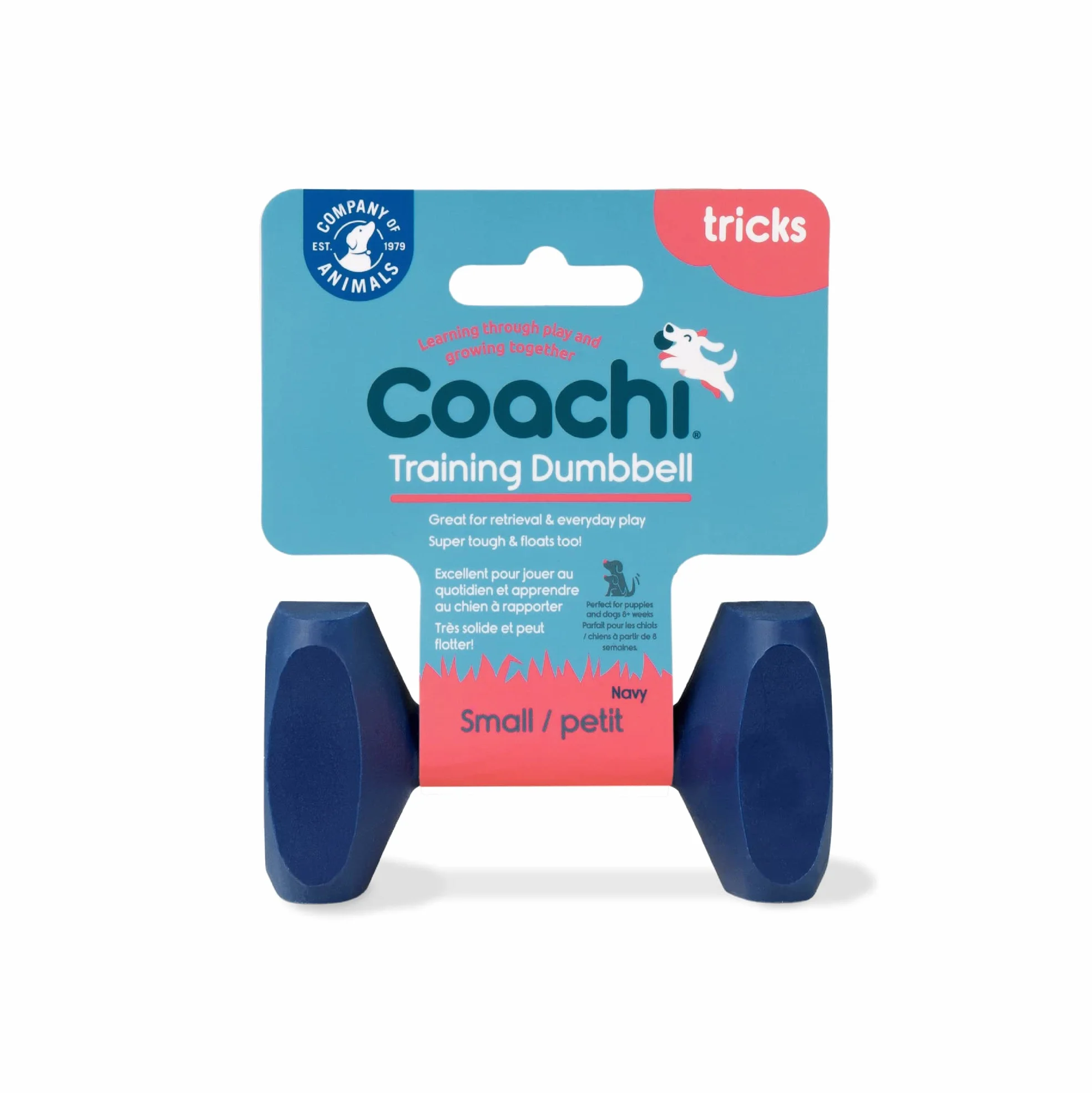 Coachi Training Dumbbell, galleggiante, lancio a lungo raggio, gioco classico per il riporto, addestramento cuccioli e da caccia. Accessorio per cani, super resistente. Per cani di taglia piccola.