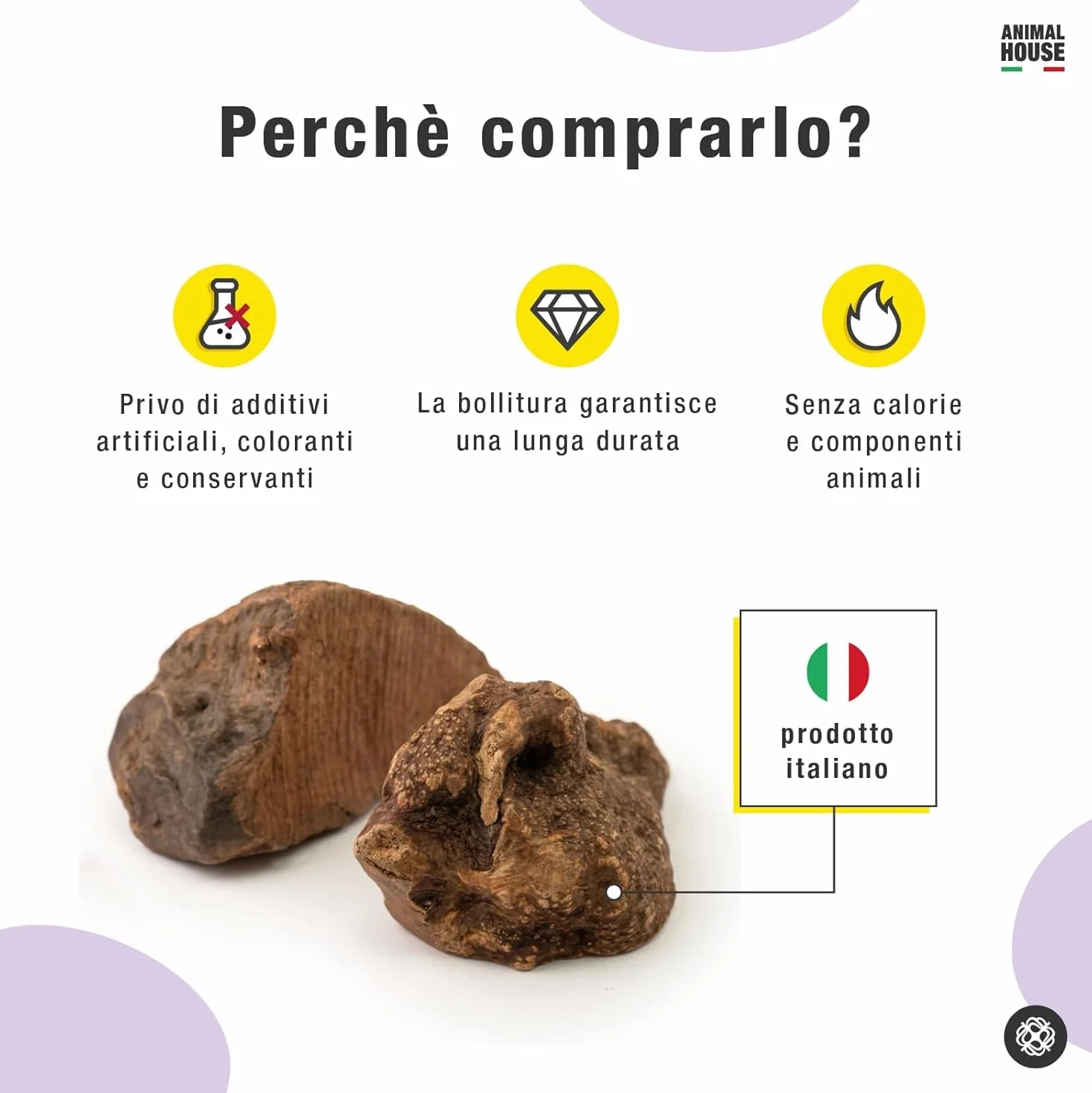 Animal House Radice di Erica per Cani, Masticativo Naturale, Ottimizza l'igiene Orale, Antistress per cani, Resistente e Duraturo (L)