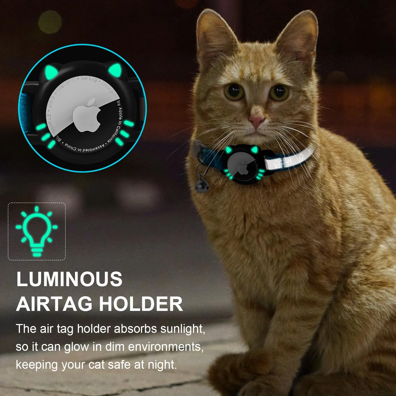 Riflettente Collare Gatti Compatibile con Apple Airtag Collare Air Tag Gatto con Fibbia di Sicurezza per Gattini, Air Tag GPS Non Incluso