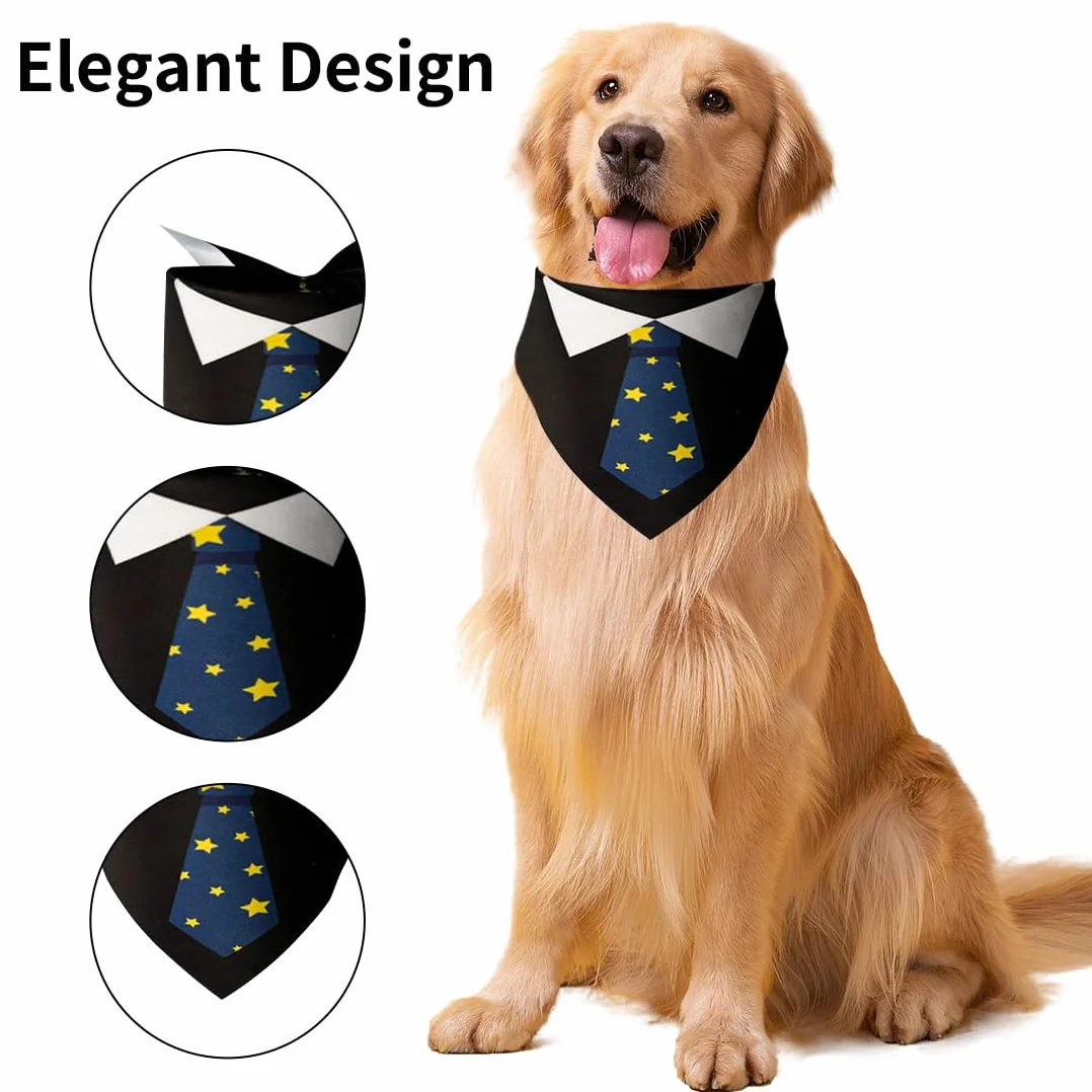 QGK 2 pezzi Collare a Bandana per Cani Regolabile Papillon Cravatta Pet Suit