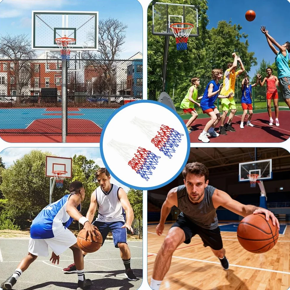 Rete Canestro Basket Esterno Nylon HMCEY,Portable Basketball Net Ricambio per Bambini Sport Scuola
