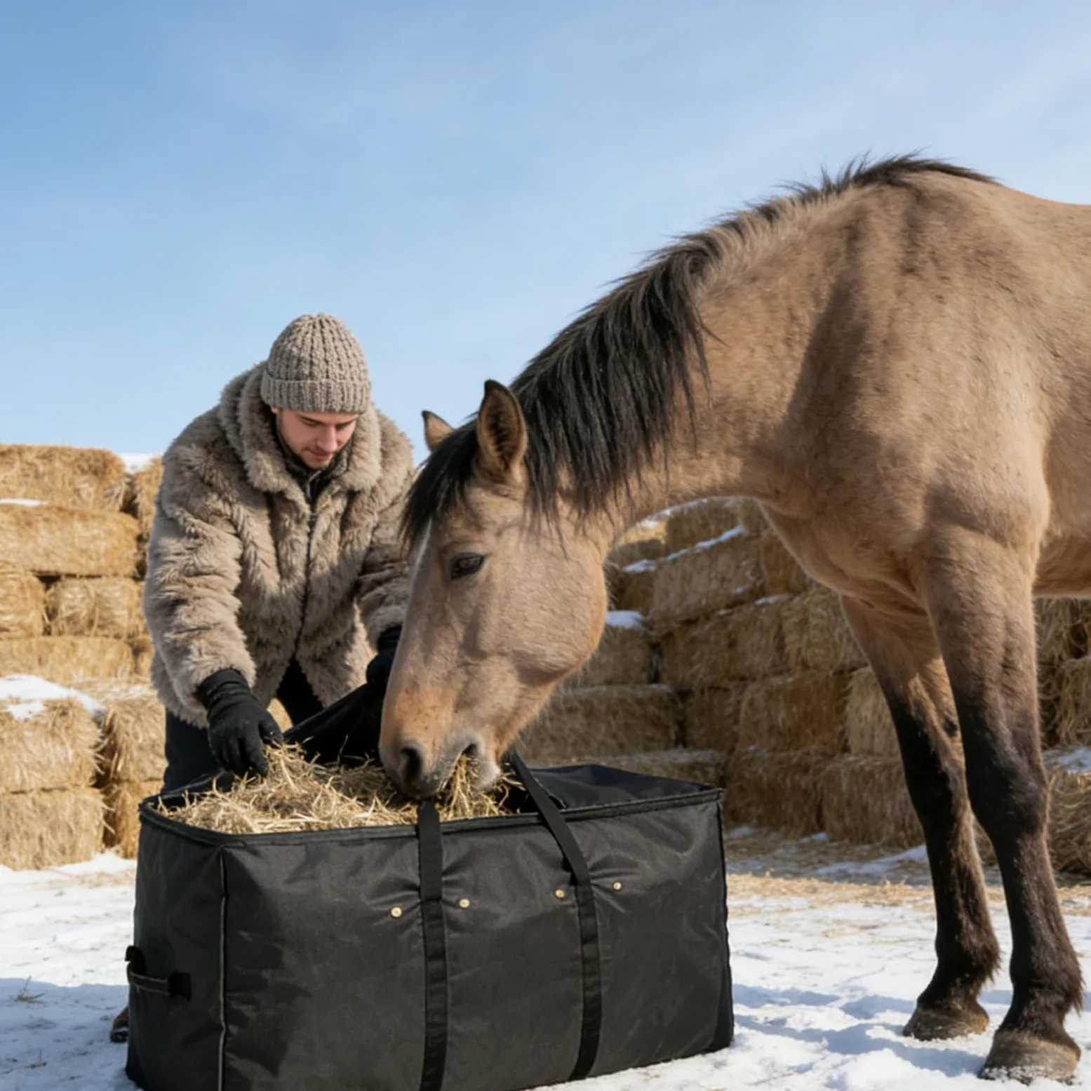 Borse per Fieno per 112x46x56 cm Migliora la Digestione Distributore | Palloncini di Fieno per Capre per Cavalli Capre Pecore Alpacas Animali Scuria Esterna