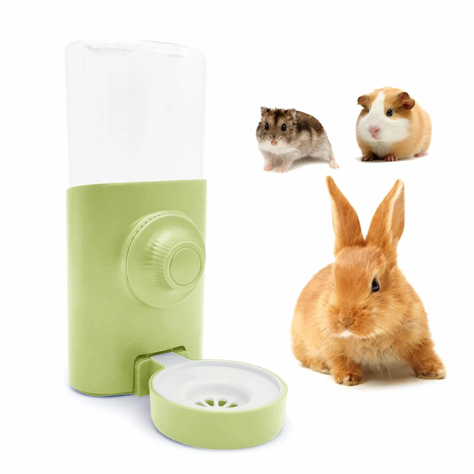 Borraccia Acqua per Piccoli Animali [Verde, 600ml] Gravità Automatica Acqua Bottiglia Conigli Porcellini D'india Criceto Furetti Chinchilla Gabbia Dispenser Acqua