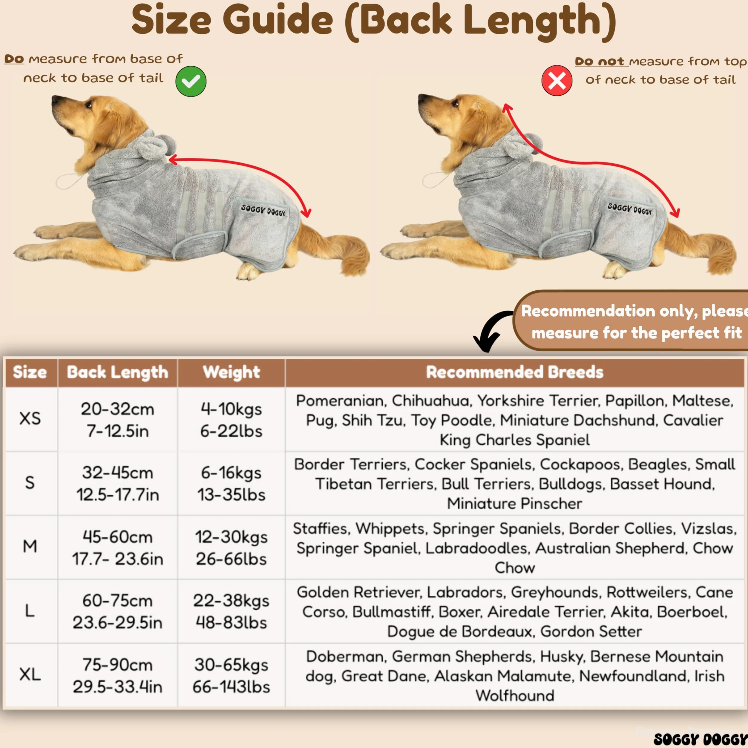 Accappatoio per cani in microfibra, regolabile, ad asciugatura rapida, super assorbente, con tasche, taglie XS-XL, accappatoio per cani di lusso (M)