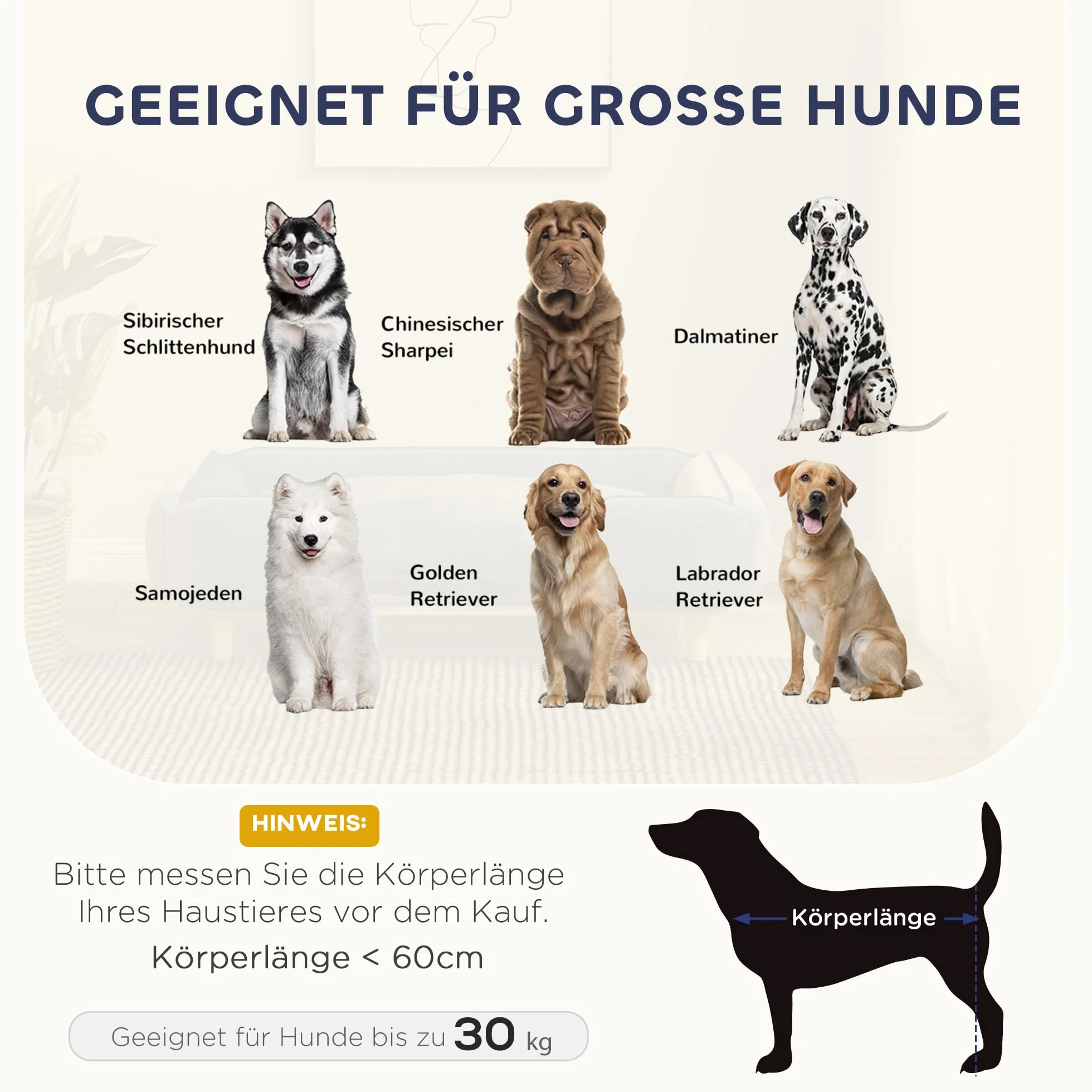 PawHut Divano per cani Poltrona per cani con schienale, gambe in legno Cuccia per cani con poliestere Divano per animali domestici Divano per gatti per cani di grossa taglia fino a 30 kg e 60 cm di