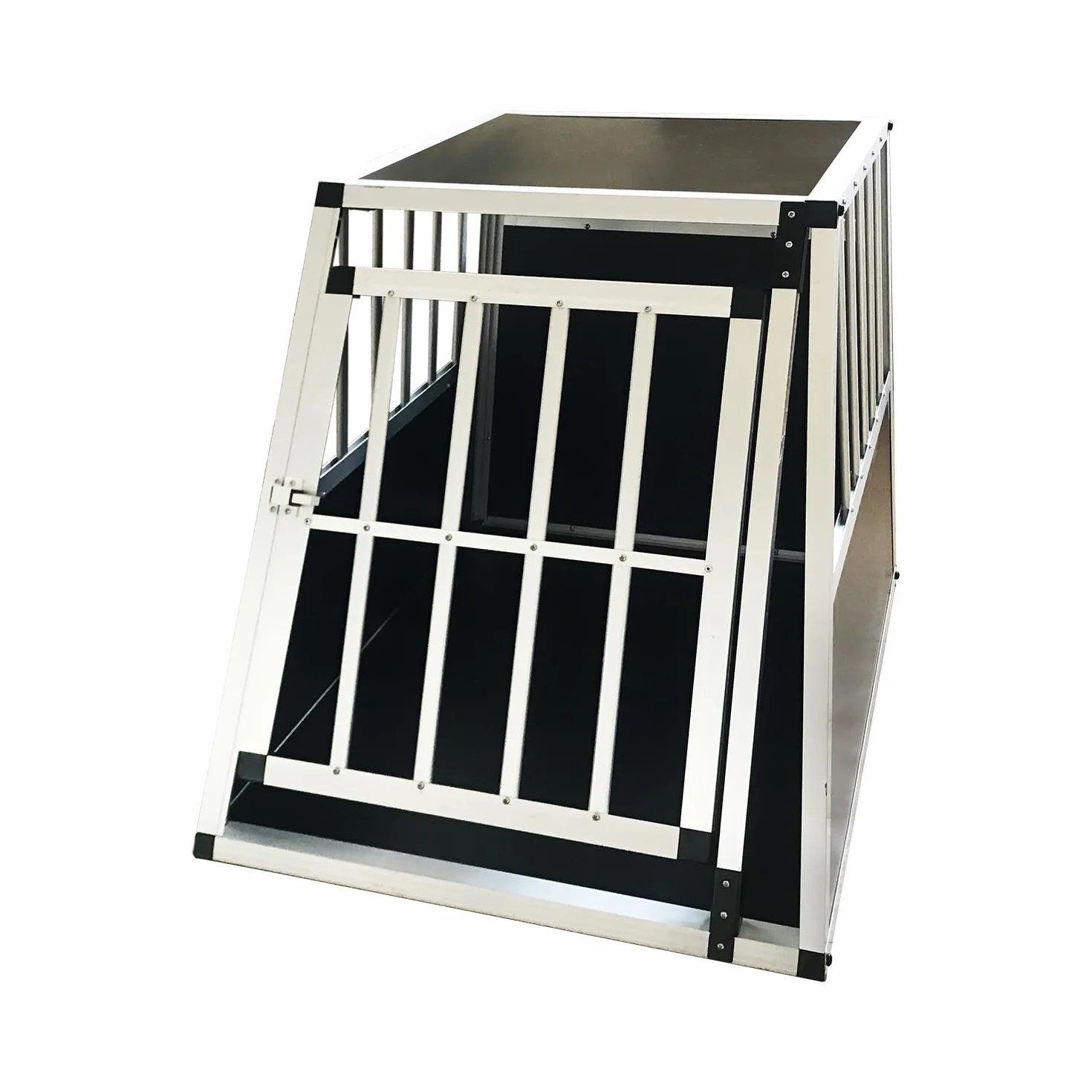 Defacto Trasportino per cani in alluminio, con chiusura a chiave, in alluminio, per il trasporto di animali (argento, XL) 91 x 65 x 69 cm)