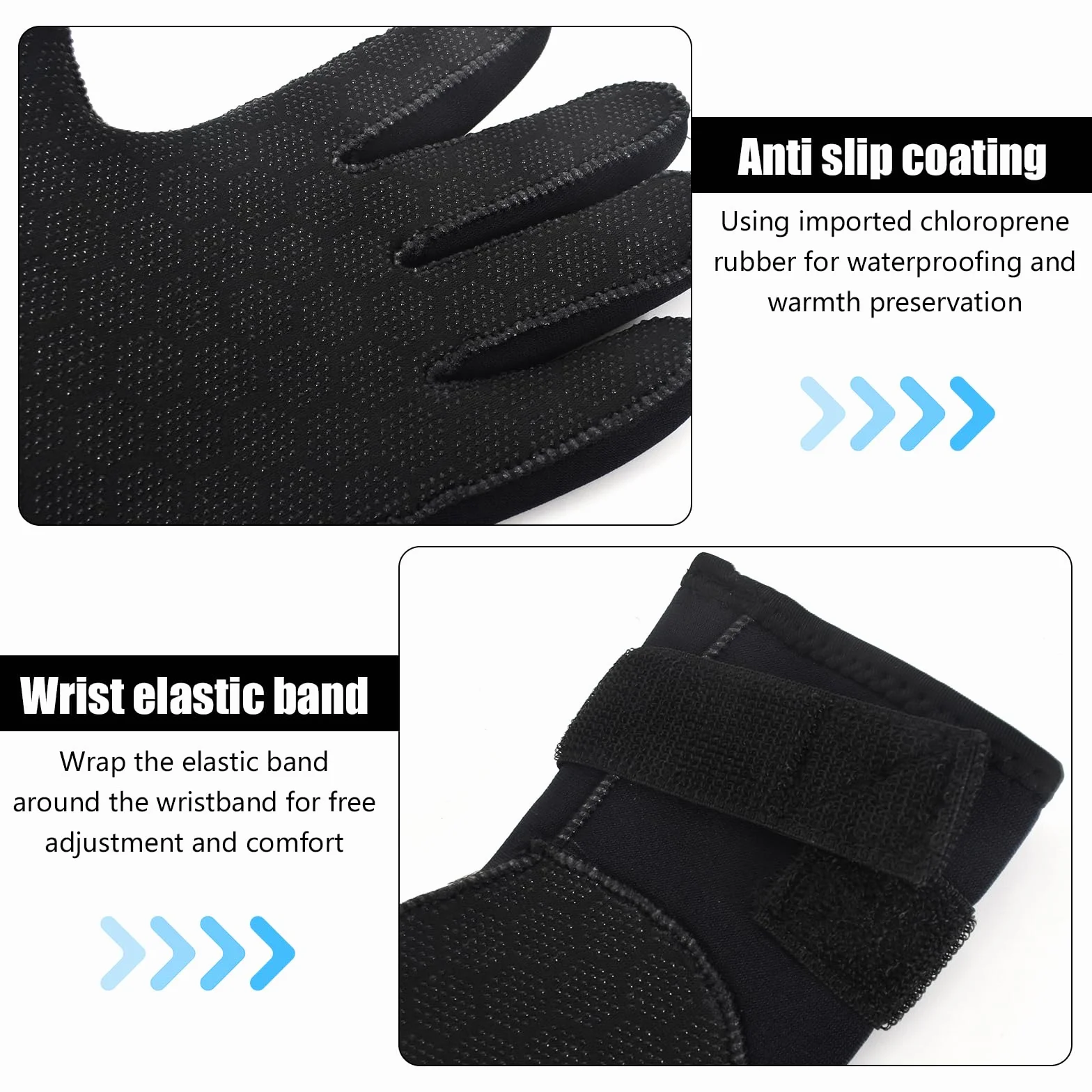 Guanti Da Immersione in Neoprene, Guanti Muta Sub 3mm, Guanti Termici Impermeabili Uomo Donna Nero, Guanti da Pesca Subacquea, Guanti da Snorkeling