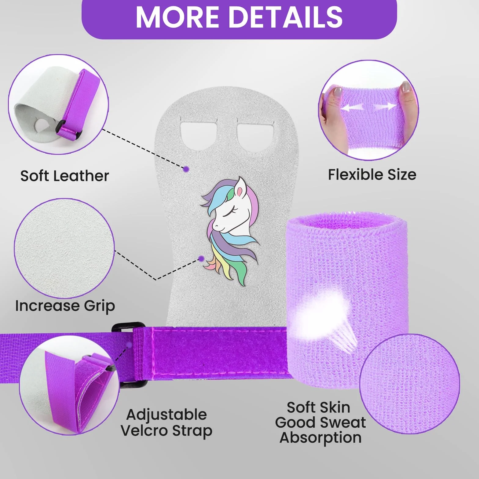FINGER TEN Set polsini ginnastica con protezioni palmo supporto polso
