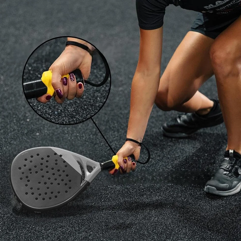 Copertura per manico da tennis in silicone antiscivolo con guida mano