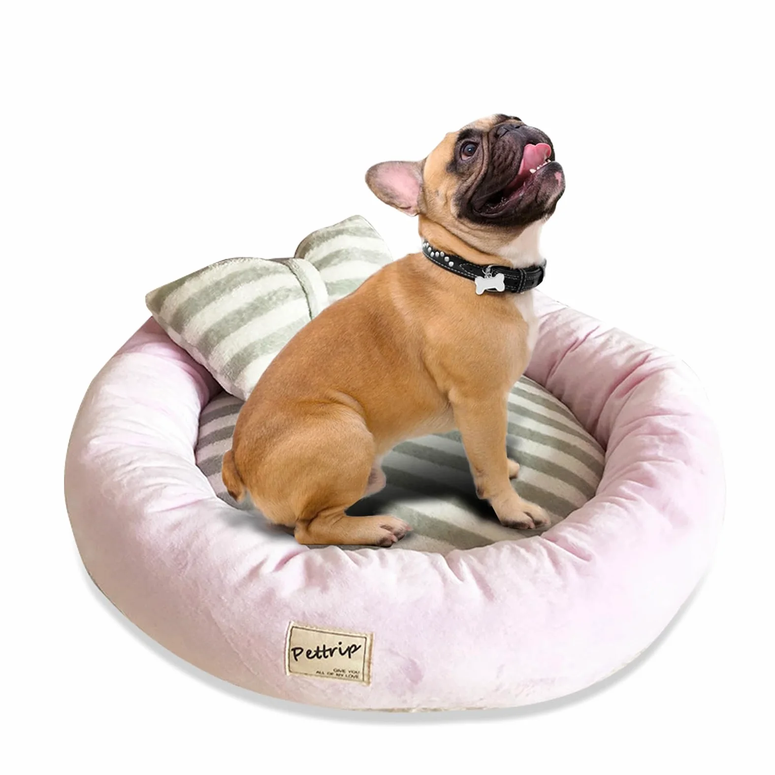 PETCUTE Cuccia Gatto Interno Letto per Cani Lavabile Soffici Cuscino Cane Lettini Morbida con Cuscino Reversibile Taglia Piccola(S-45 * 14 cm Rosa)