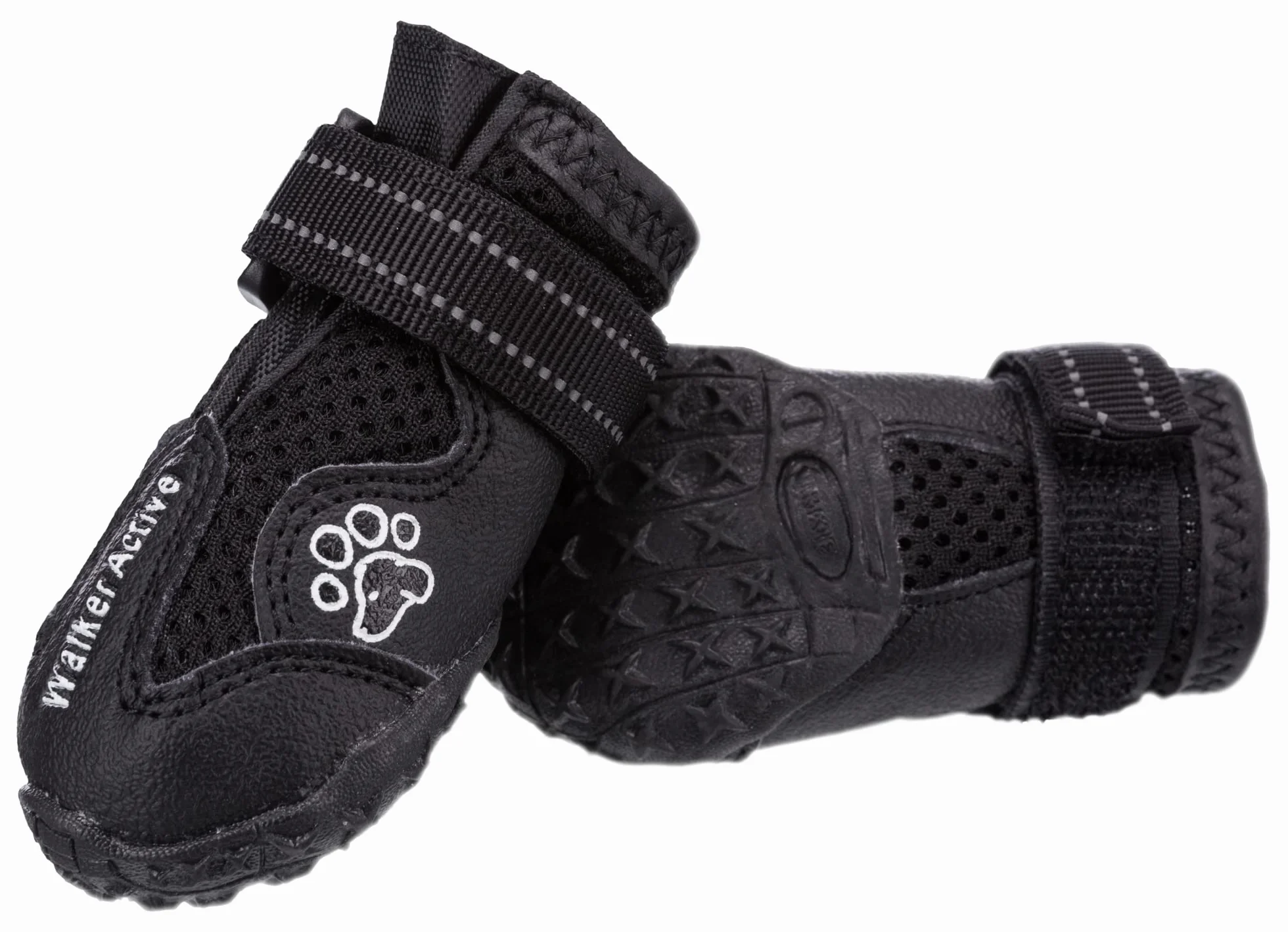 Trixie Walker Active Protezioni per le zampe con elementi riflettenti chiusura a strappo Nero L-XL 2 pezzi