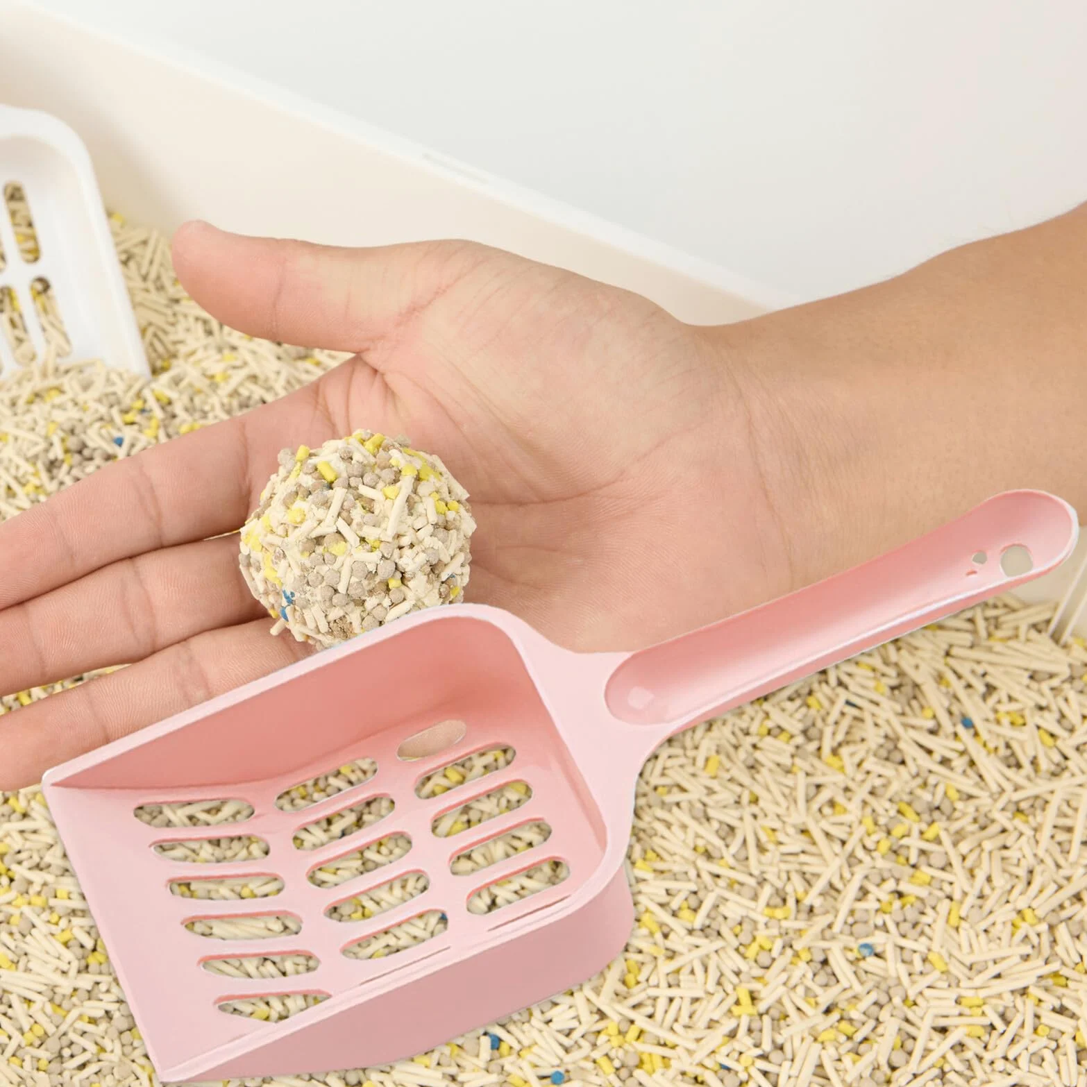 Toyvian Paletta per Lettiera per Gatti Filtro a Fori Piccoli Set da 24 Pezzi in Plastica Colorata Ergonomica Strumento Resistente per Pulizia Efficiente della Lettiera Domestica