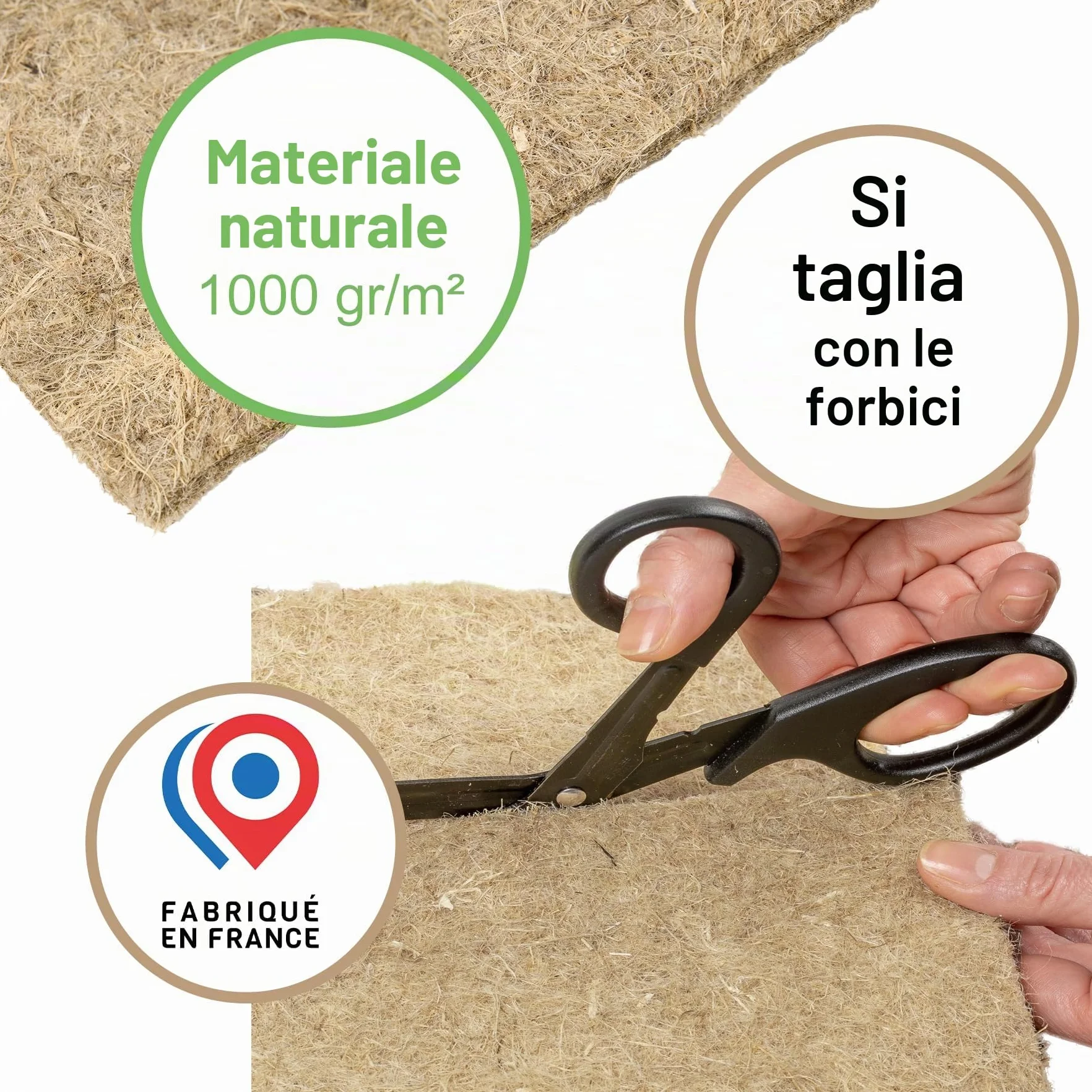 La Cordeline Set di 6 tappeti lettiera canapa naturale, 25 x 40 cm, 1000 g/m², fondo gabbia per roditori, conigli, criceti, ecc