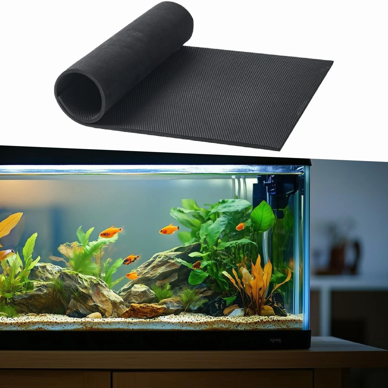 Baoblaze Tappetino livellante per Acquario, Tappetino per Acquario, Ammortizzante, Antiscivolo, assorbe Le Vibrazioni, Accessori per vasche in Eva, Cuscino di, 60x30 Cm