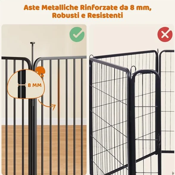 Yaheetech Recinto per Cani 6 Pannelli 100 cm Metallo Casa Giardino