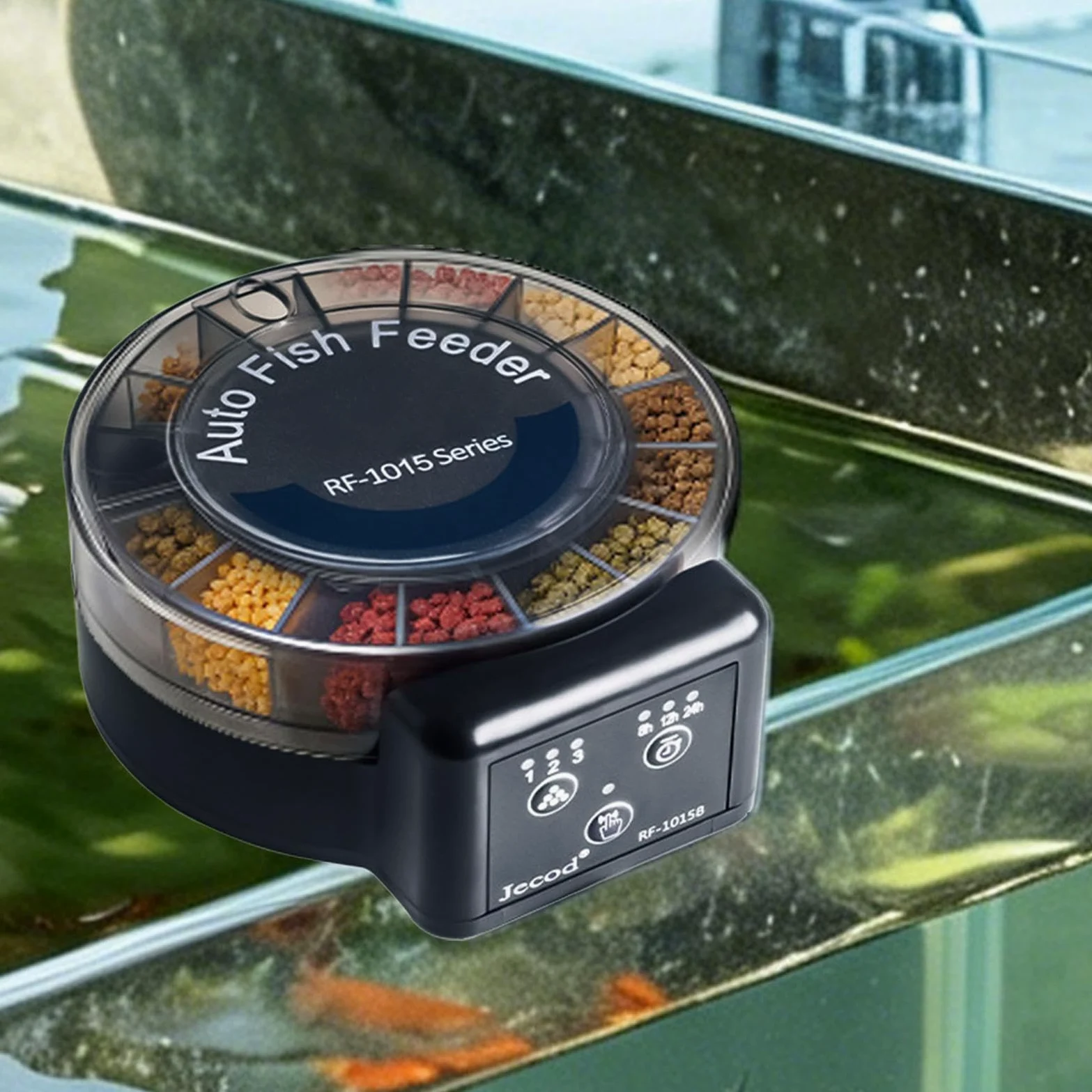 Mangiatoia automatica per acquario con scomparti separati e ermetica | Mangiatoia elettronica per pesci, da 105 ml, per le vacanze, le tartarughe, il laghetto da giardino e gli animali domestici