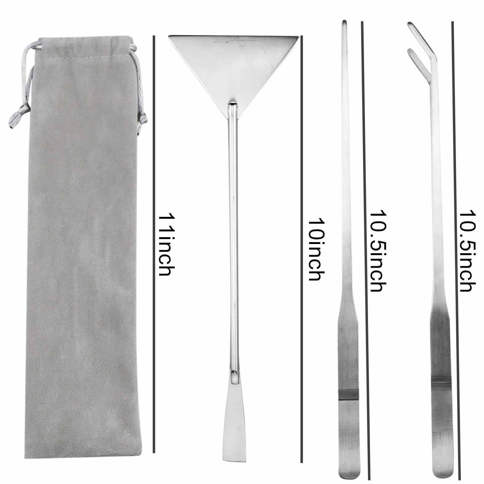 Aquascape kit attrezzi acquario 3 in 1 acciaio inox set spatole sabbia con sacchetto flanella