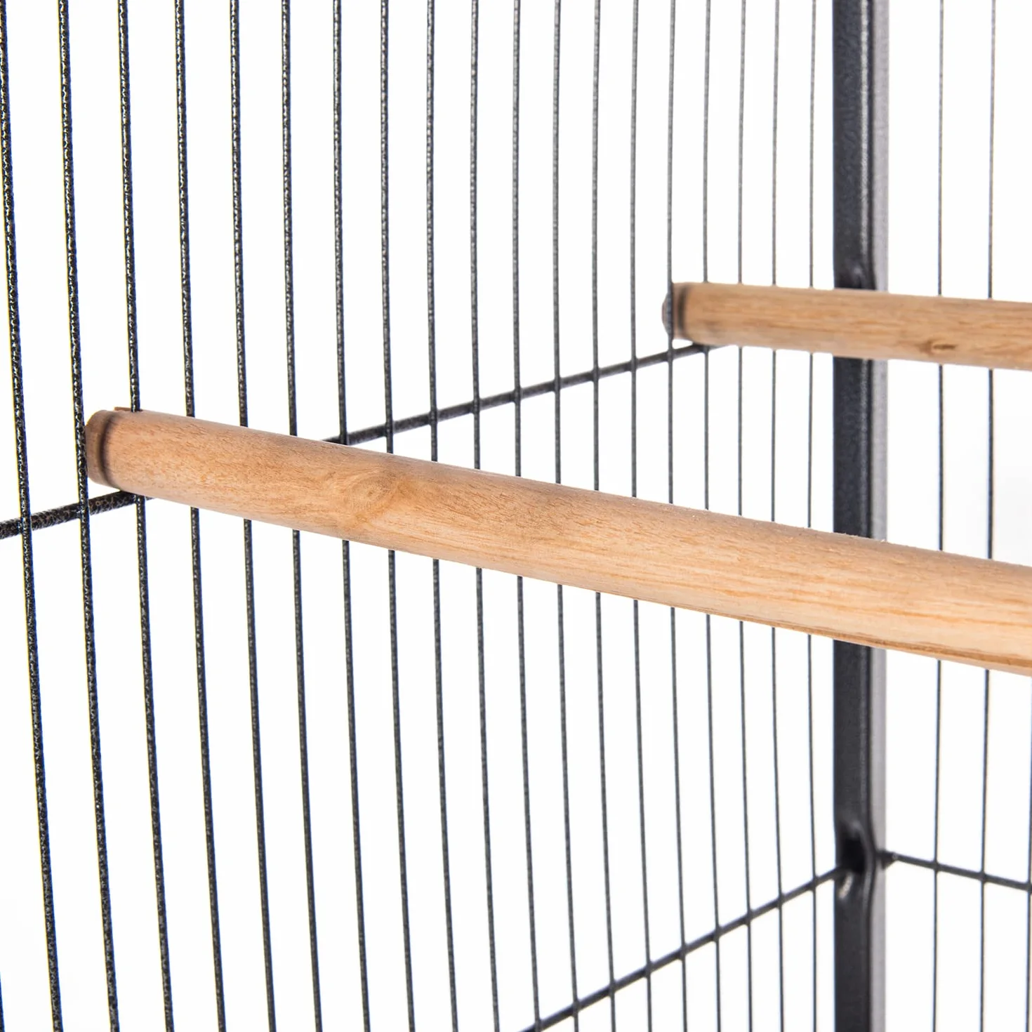 AQPET Voliera per Uccelli Canarini e Volatili, Gabbia Completa in Metallo Senza Tetto, Adatta per Interno, Dimensioni 146x54x54 cm, Colore Nero