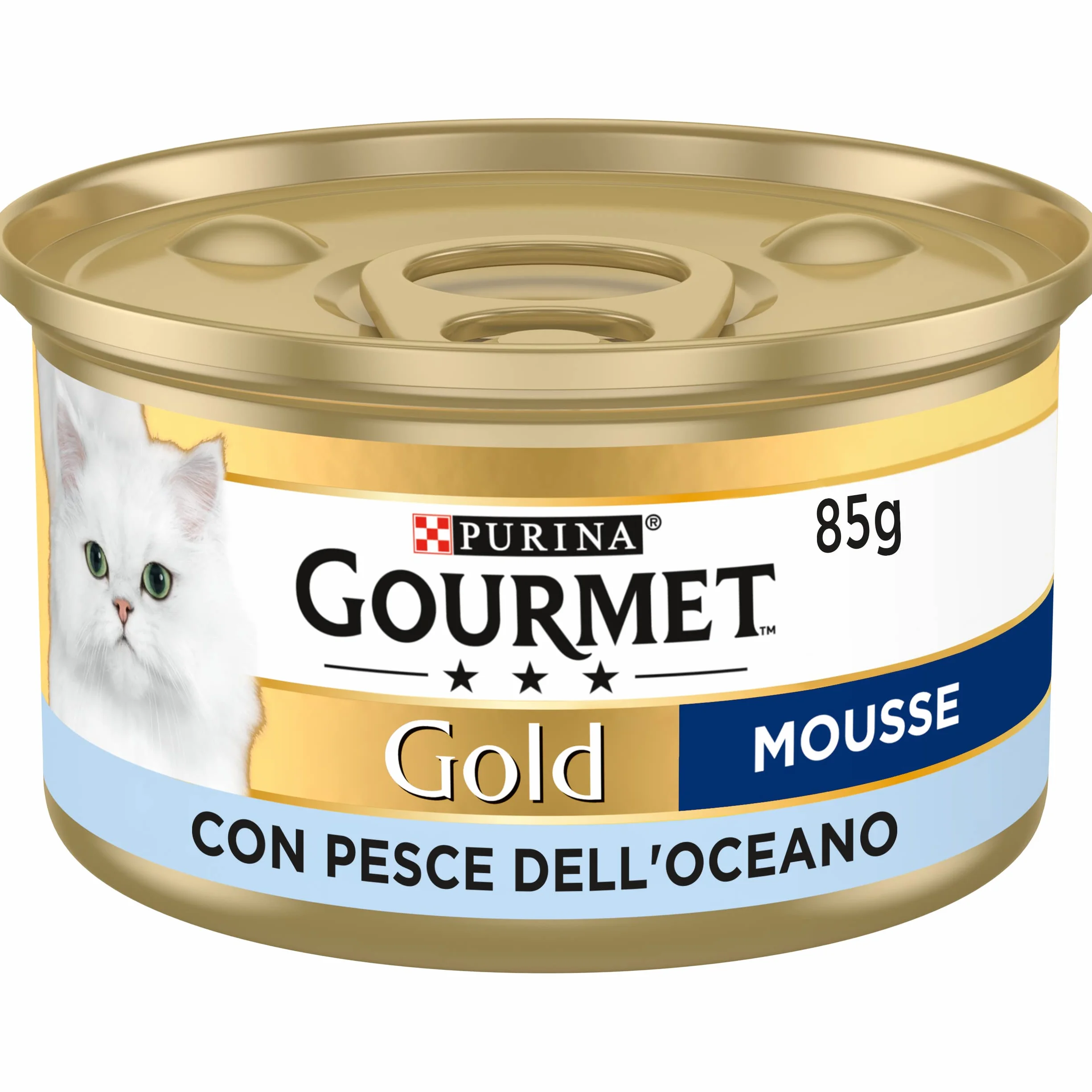 GOURMET Gold Mousse con Pesce dell'Oceano per Gatti Adulti, 24 x 85 g Cibo Umido