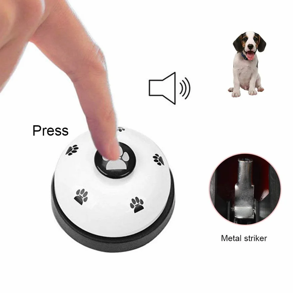 nuoshen Haokey 2 Campane da Allenamento per Animali Domestici, Campanelle per Cani e Gatti, Dispositivo di Comunicazione con Grande Pulsante (Bianco)