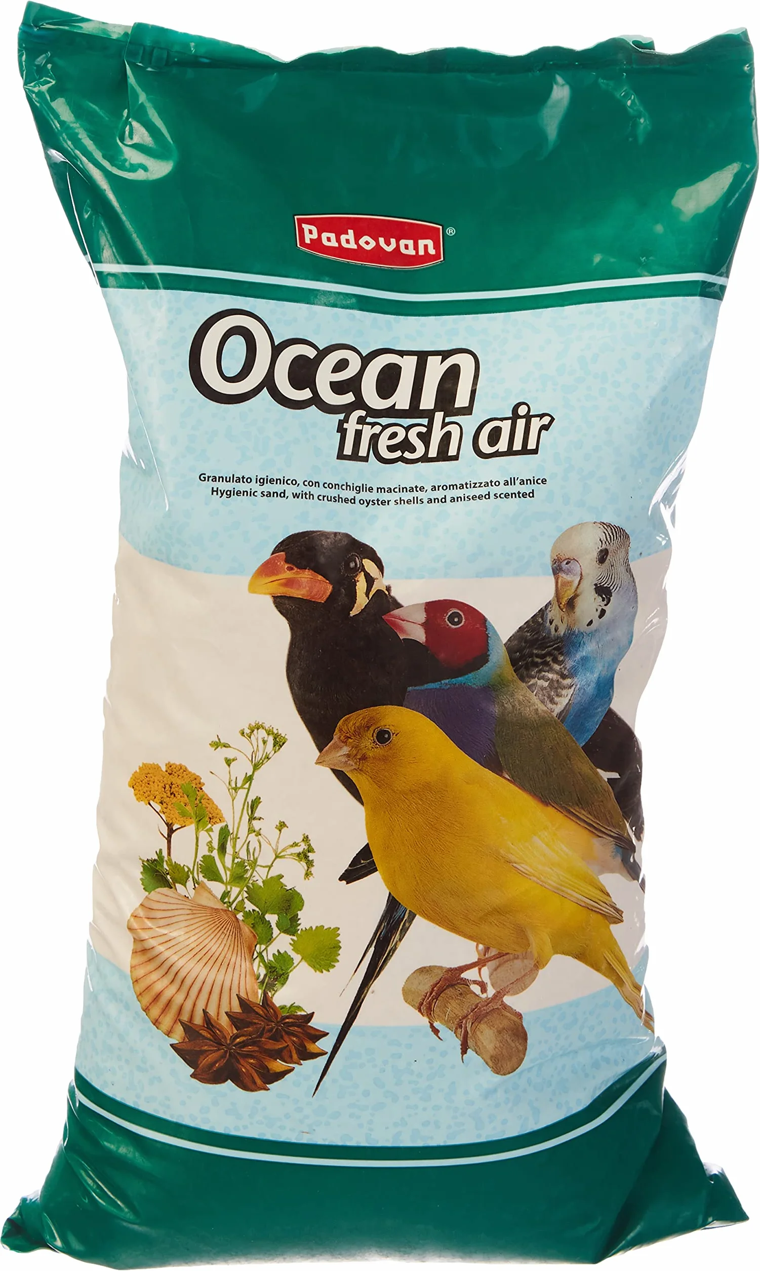 Padovan - Sabbia oceanica per Uccelli all'anice -depolverizzata e sterilizzata - 5 kg