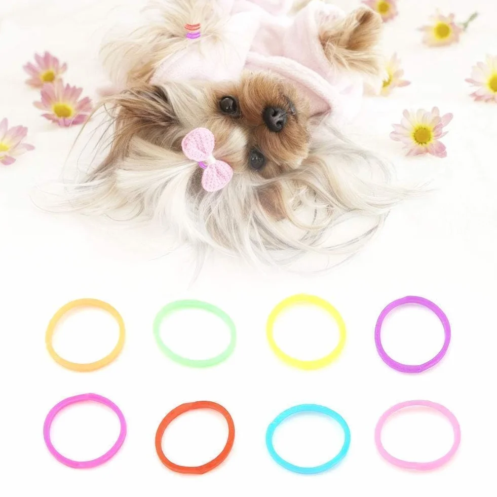 10 Confezioni Elastici per Cani, Elastici Piccoli Coloful Mini Scrunchies per Cani Elastici per Capelli Cravatte per Capelli Accessori per Capelli per Toelettatura Cani Fai da Te per Cani Gatti