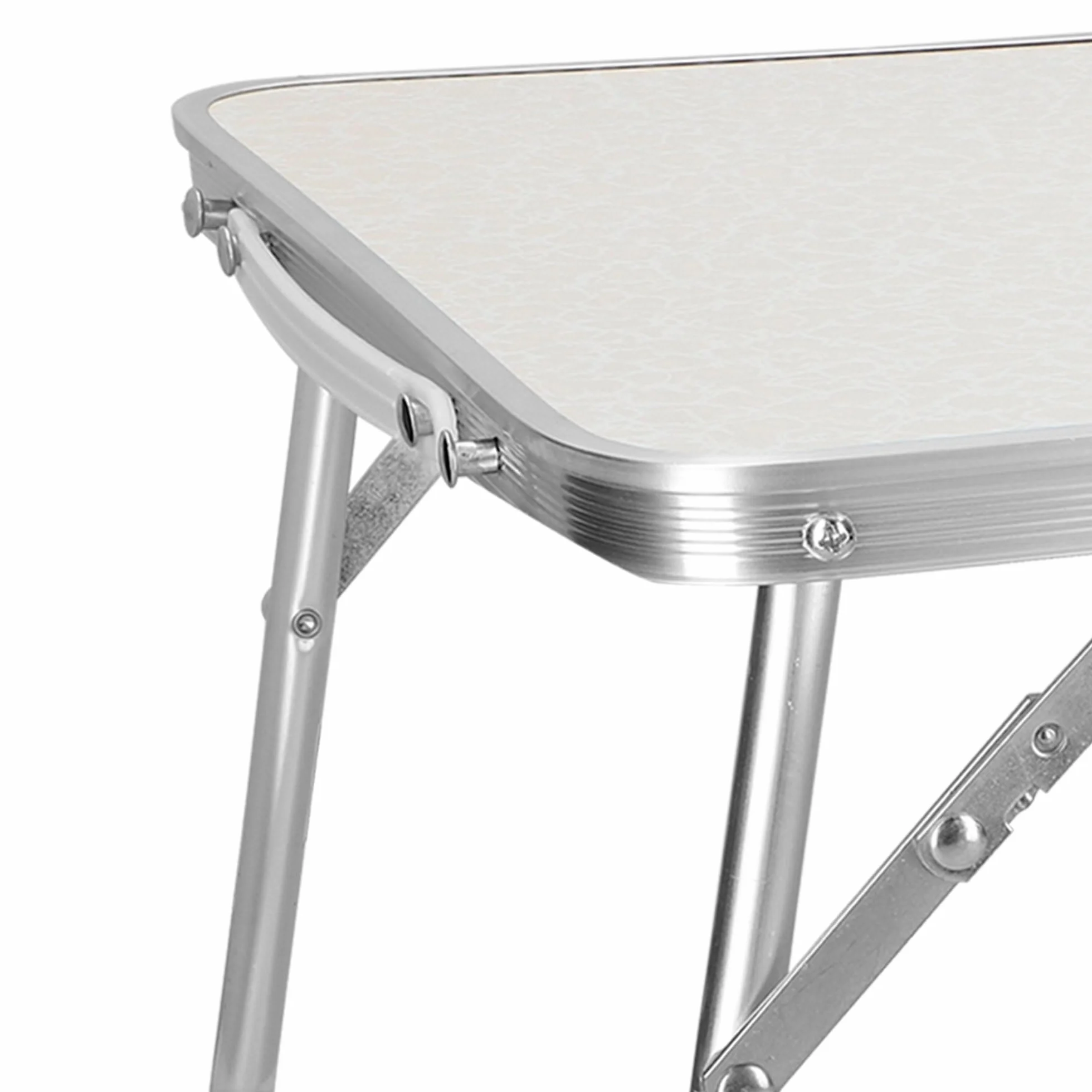 AKTIVE Tavolo da spiaggia pieghevole 60x40x25 cm crema metallo legno campeggio