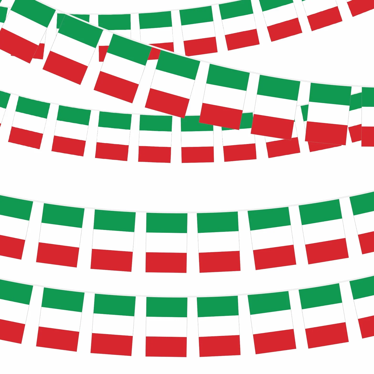 16m Bandiera Italia Italia Repubblica Italiana Guidone Banner Bandiera Italiana Bandiera Ghirlanda Bandiera con 60 Bandiere per Eventi Patriottici Decorazioni Bar e Sportivi